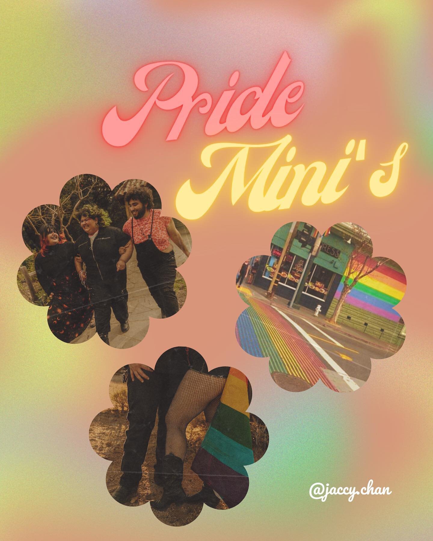 EEKKK did someone say Pride mini sessions?

WHATTT? YES! This is not a drill, run, don't walk to sign up for your spot.

I am hosting rainbow crosswalk mini sessions on June 5th to celebrate all queer love!

- Fresh social media content
- Branding he