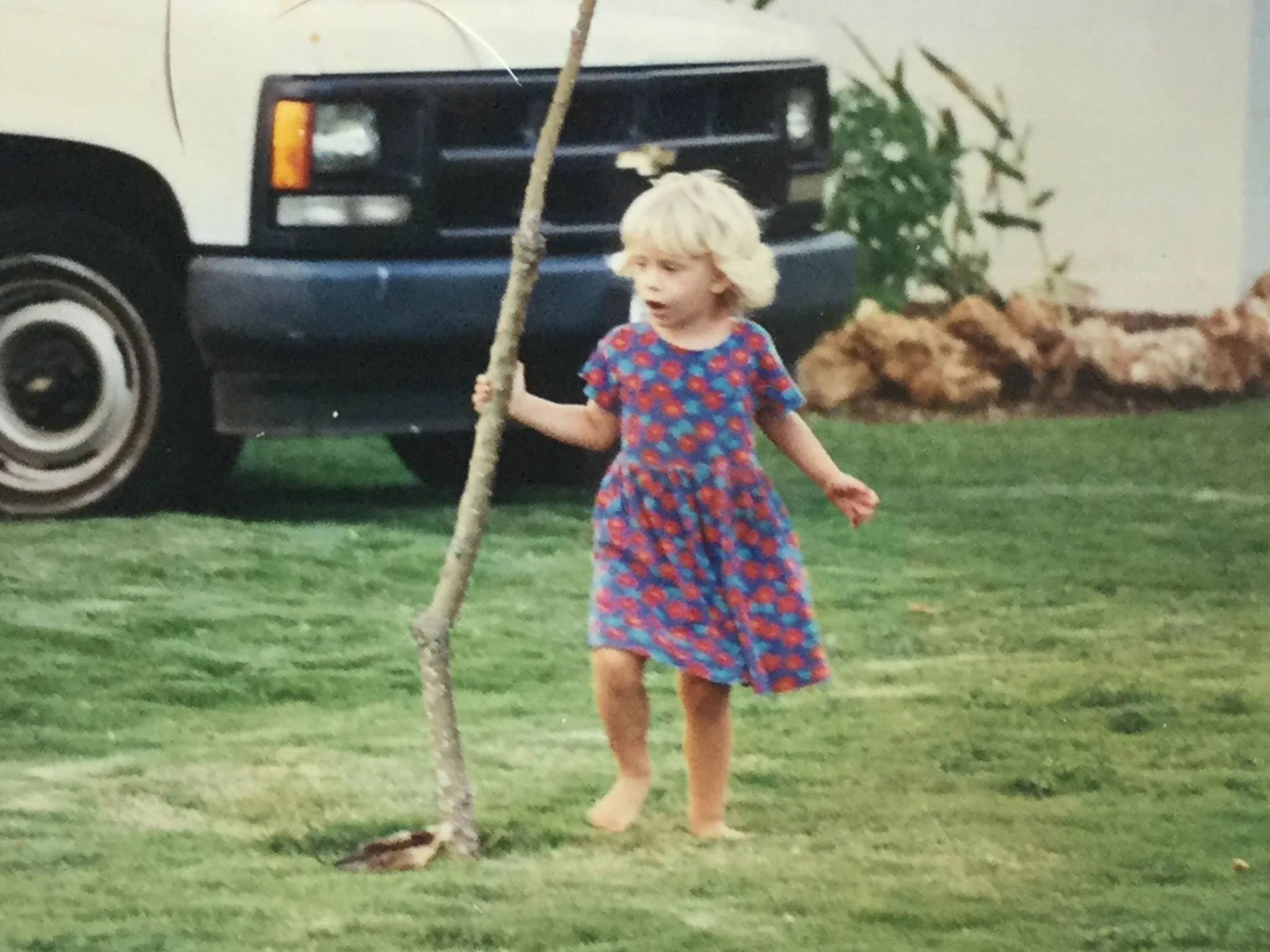 Me as a joyful, exploring, friendly little girl. I still remember loving that dress.