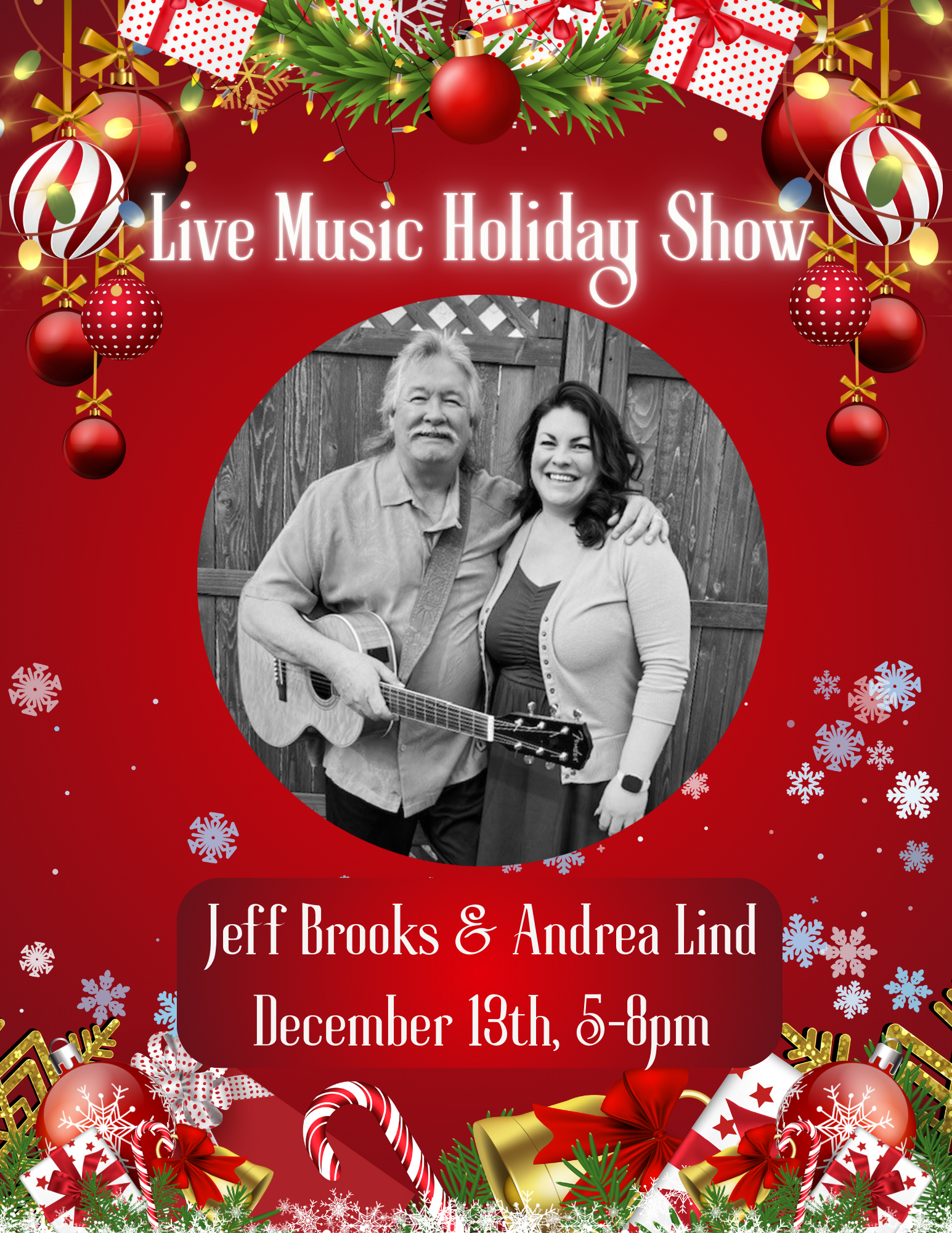 LIVE MUSIC HOLIDAY SHOW- Jeff Brooks &amp; Andrea Lind