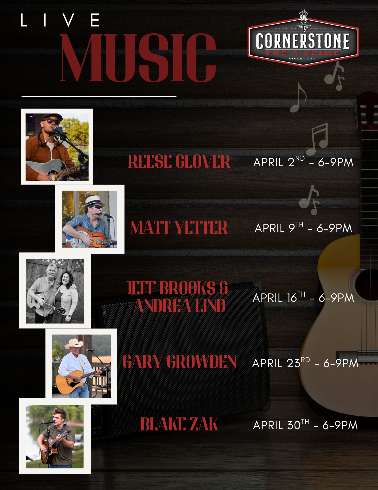 APRIL LIVE MUSIC