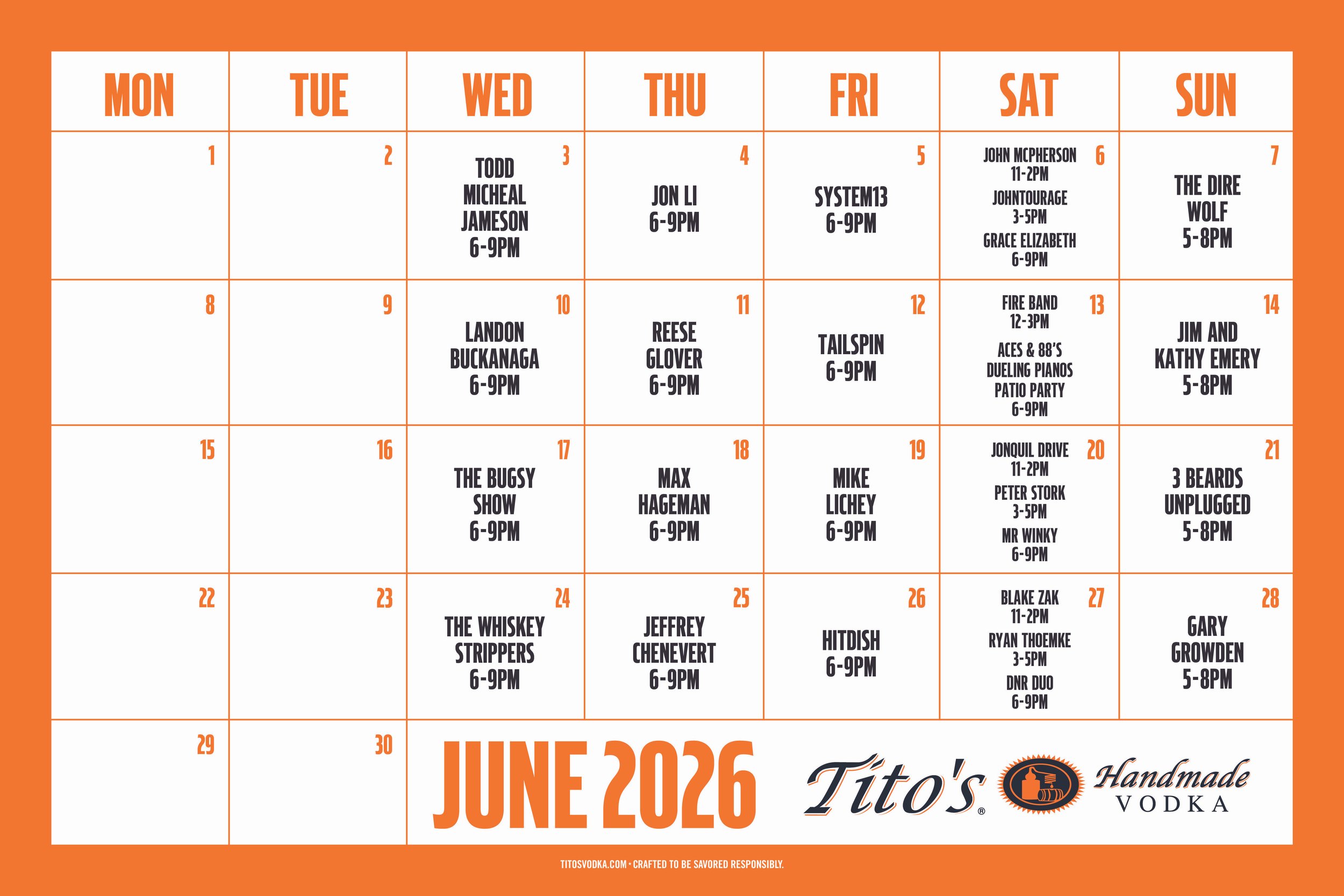 June Live Music!!