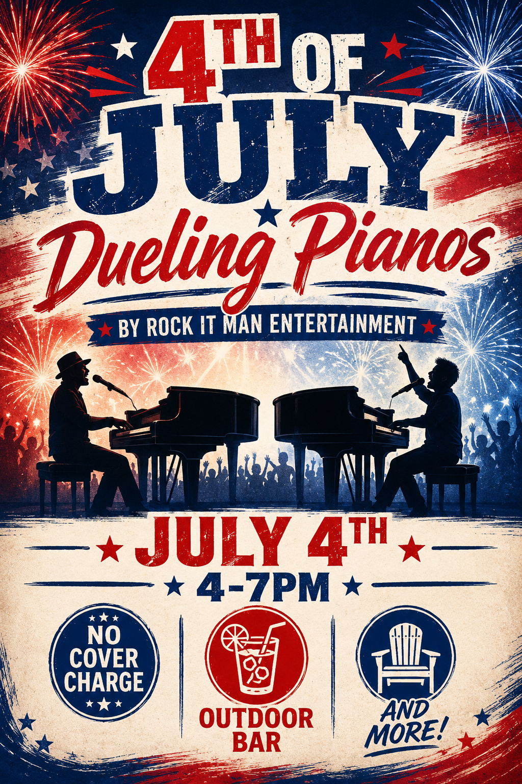 4th of July Dueling Pianos Show by Rock It Man Entertainment!!