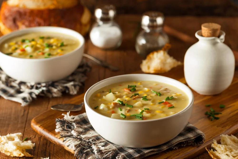 Corn Chowder with Peppers &amp; Potatoes 