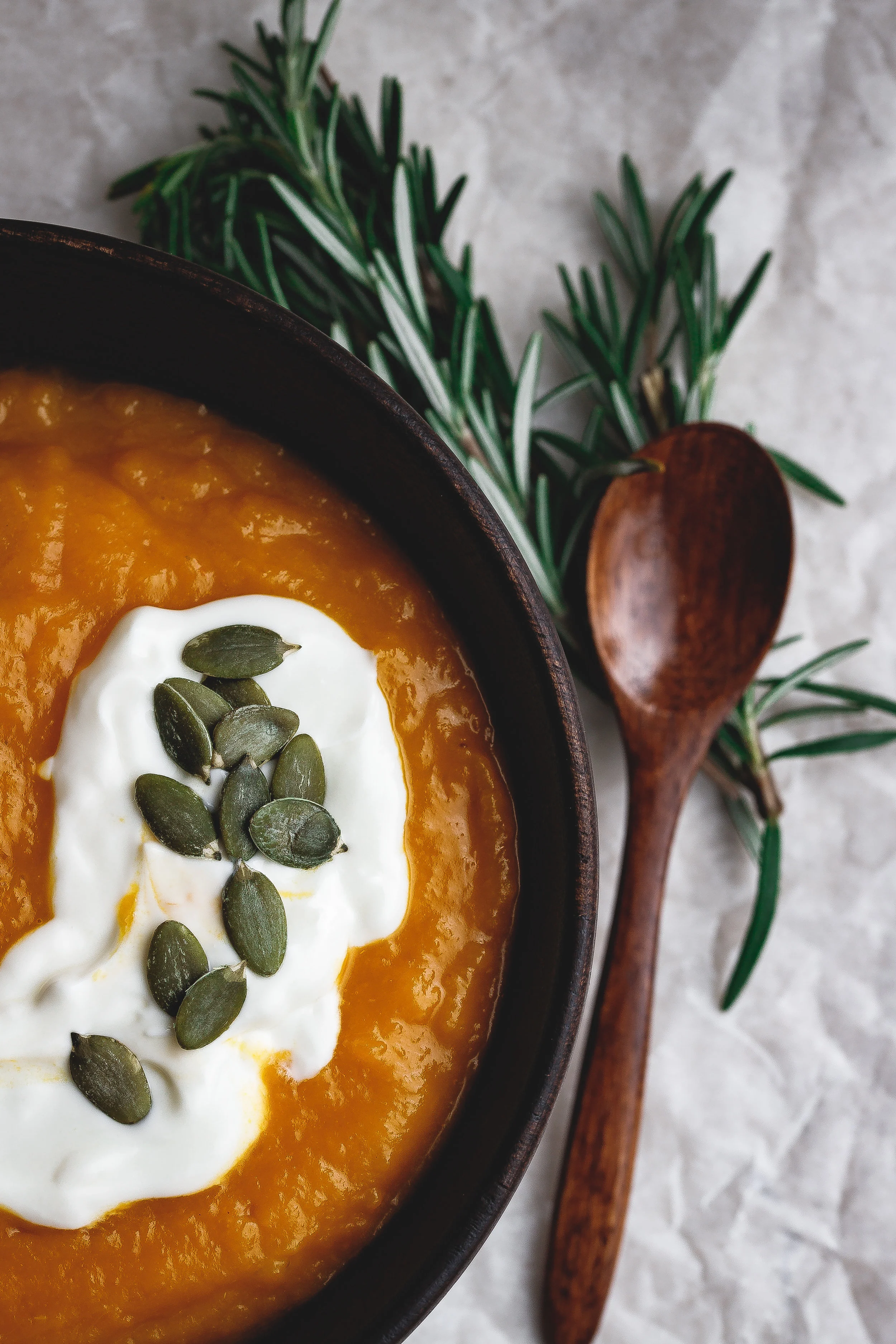 Sweet Potato, Black Bean and Rosemary Soup   