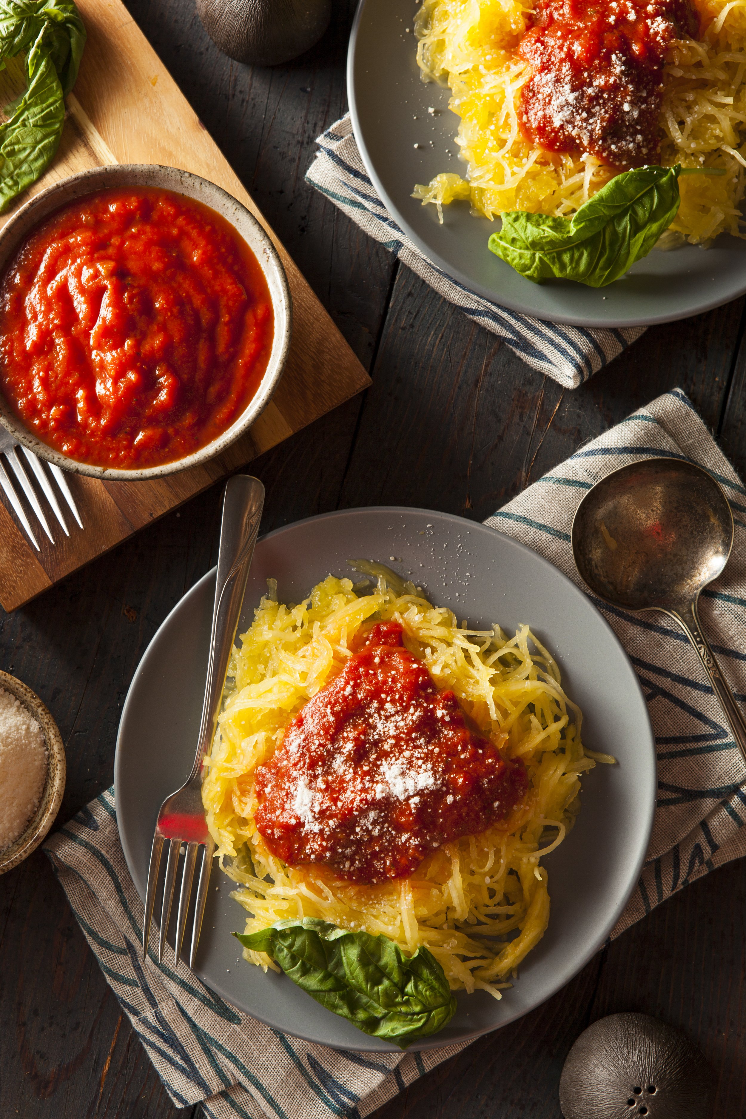 Spaghetti Squash with White Bean &amp; Kale and Tomato Sauce
