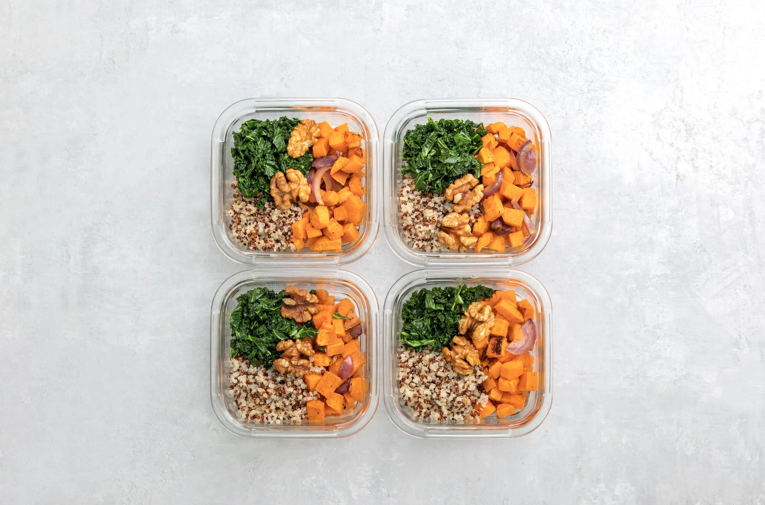 Sautéed Kale, Quinoa &amp; Roasted Sweet Potato Lunch Box Bowl