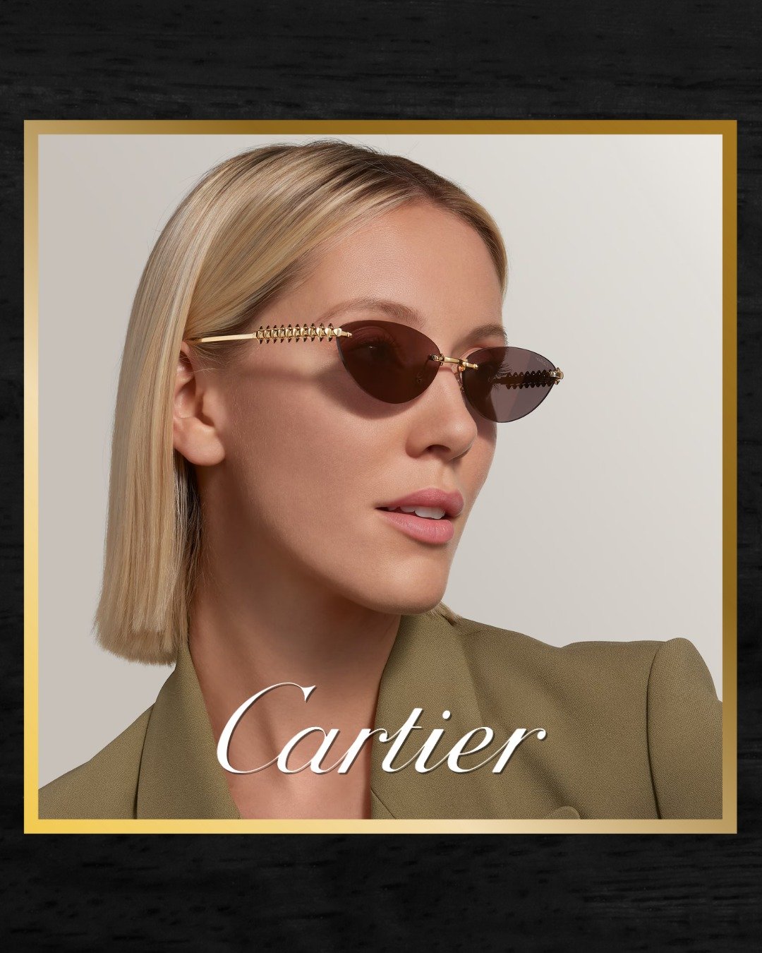 We love these Clash de Cartier sunglasses in rimless metal frame with a smooth golden-finish, square shape and graduated gray lenses with a golden mirror effect!

📸 @Cartier

Link in bio

#cartier #oberleopticians #eyewear #sufsidebeach #eyeglasses 