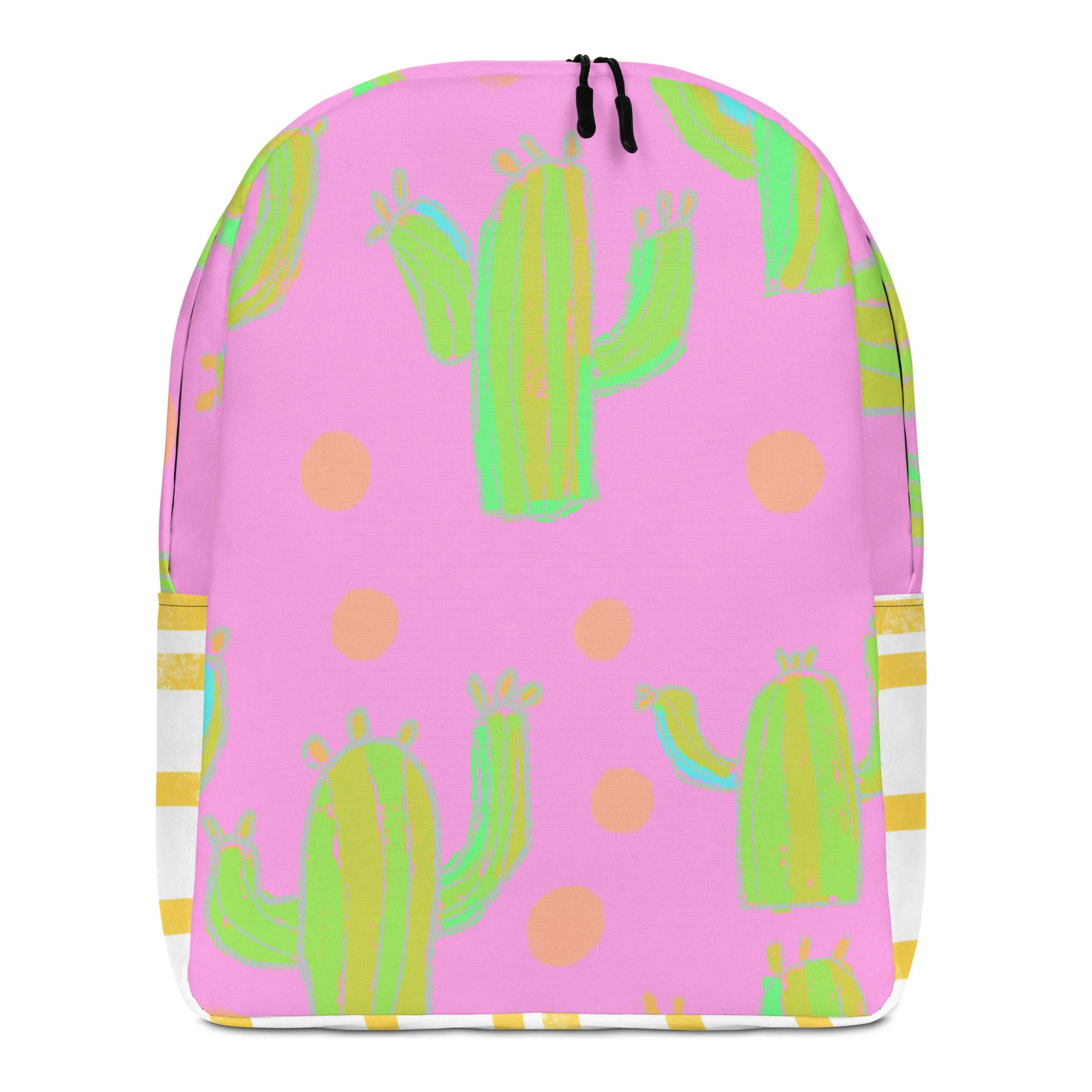 Desert Dreams Pink Cactus Yellow Stripe Backpack — Pink Love  display picture 2