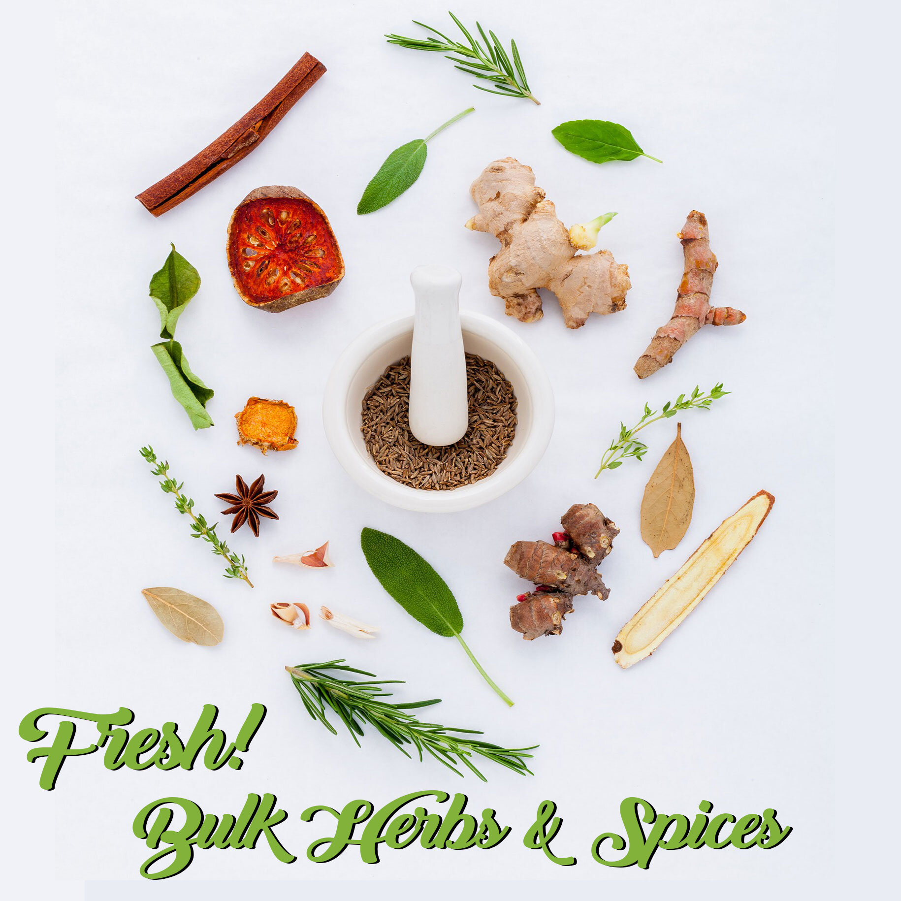 NEW!<br>Fresh Bulk Herbs & Spices