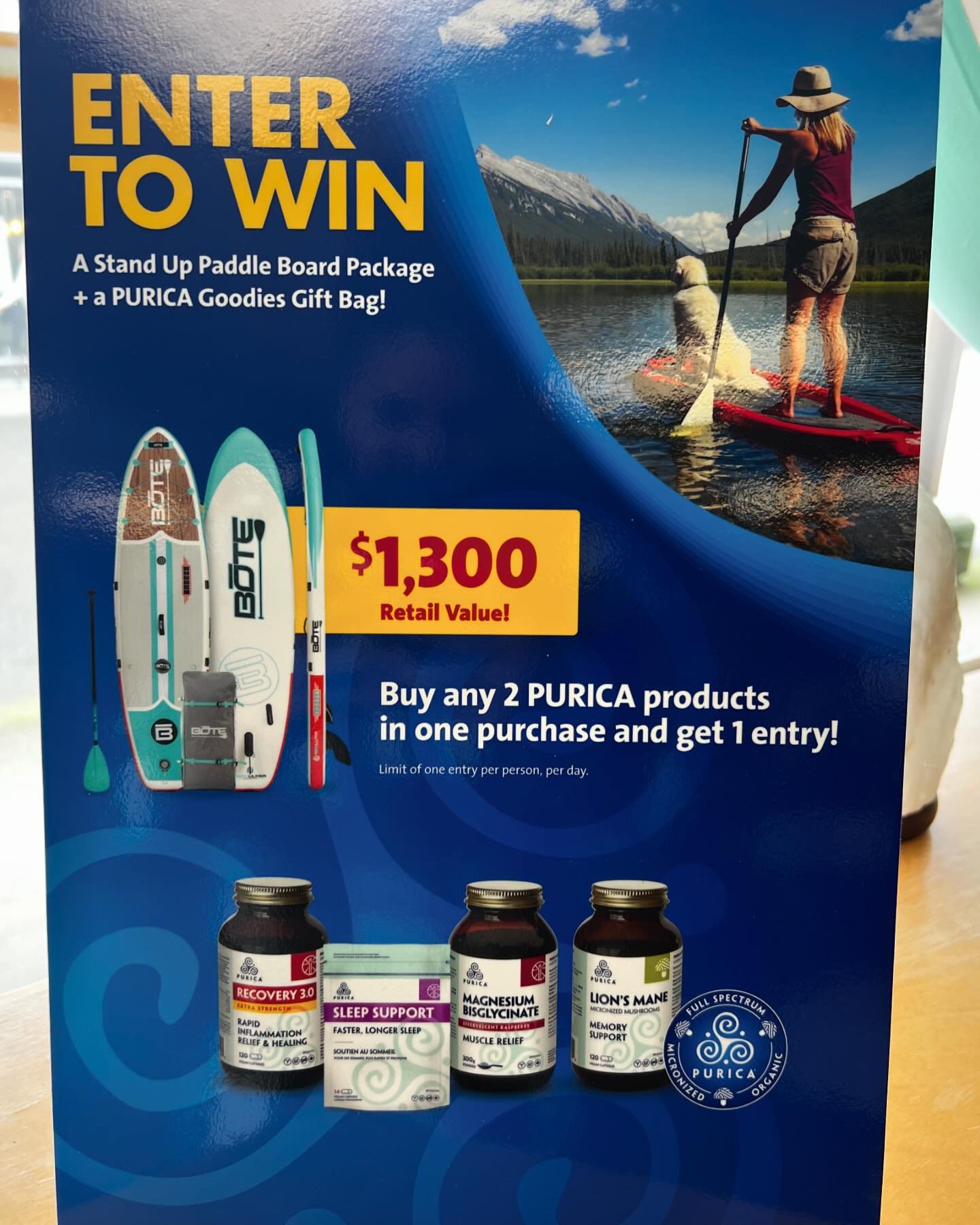 Enter to win a Paddle Board this month IN-STORE!! Purchase any 2 @puricawellness products in one purchase and get 1 entry! Our biggest giveaway yet!!