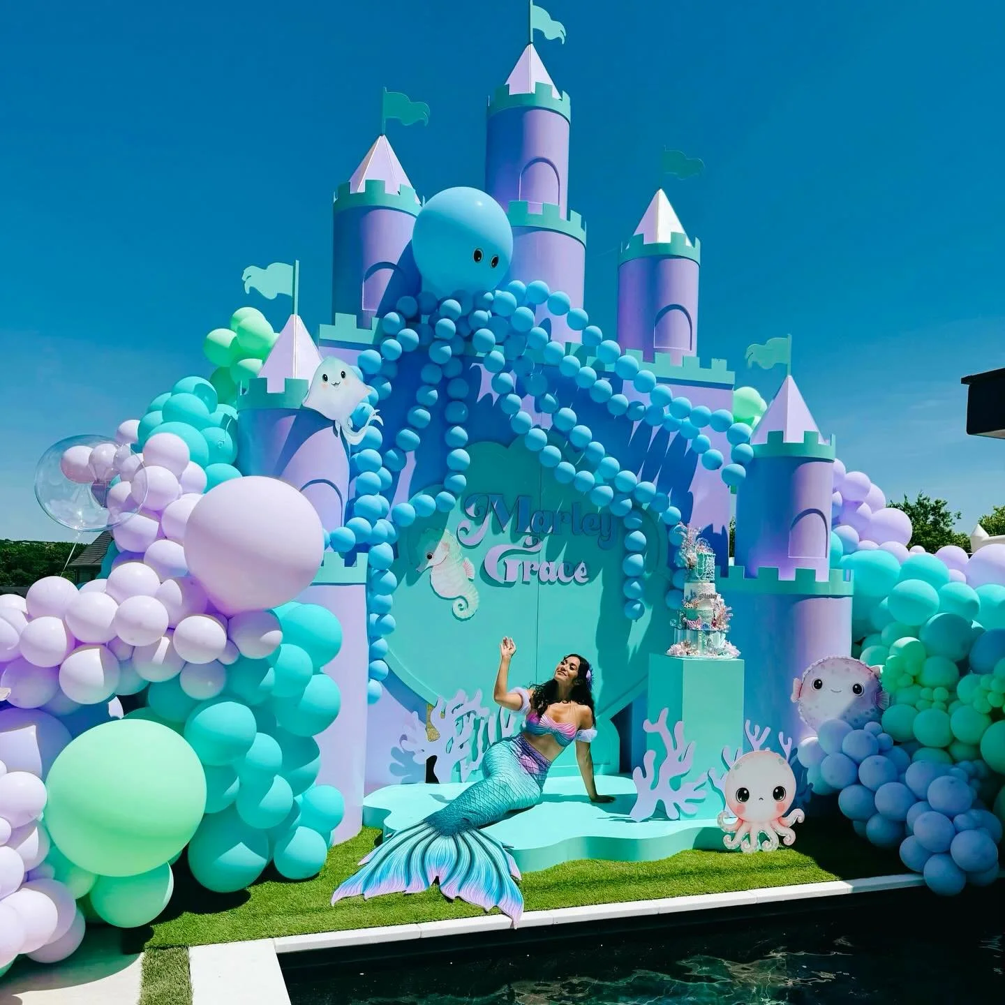 What a beautiful, magical, and epic birthday party for this sweet girl! 💜 Mermaid Lenisa had so much fun being a mermaid for her special day. Watching the kids&rsquo; faces light up was everything&mdash;and the moment Mermaid Lenisa finally got into