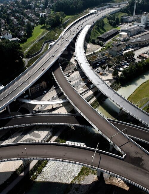 Bird view on several roads and road bridges crossing over each other..jpg