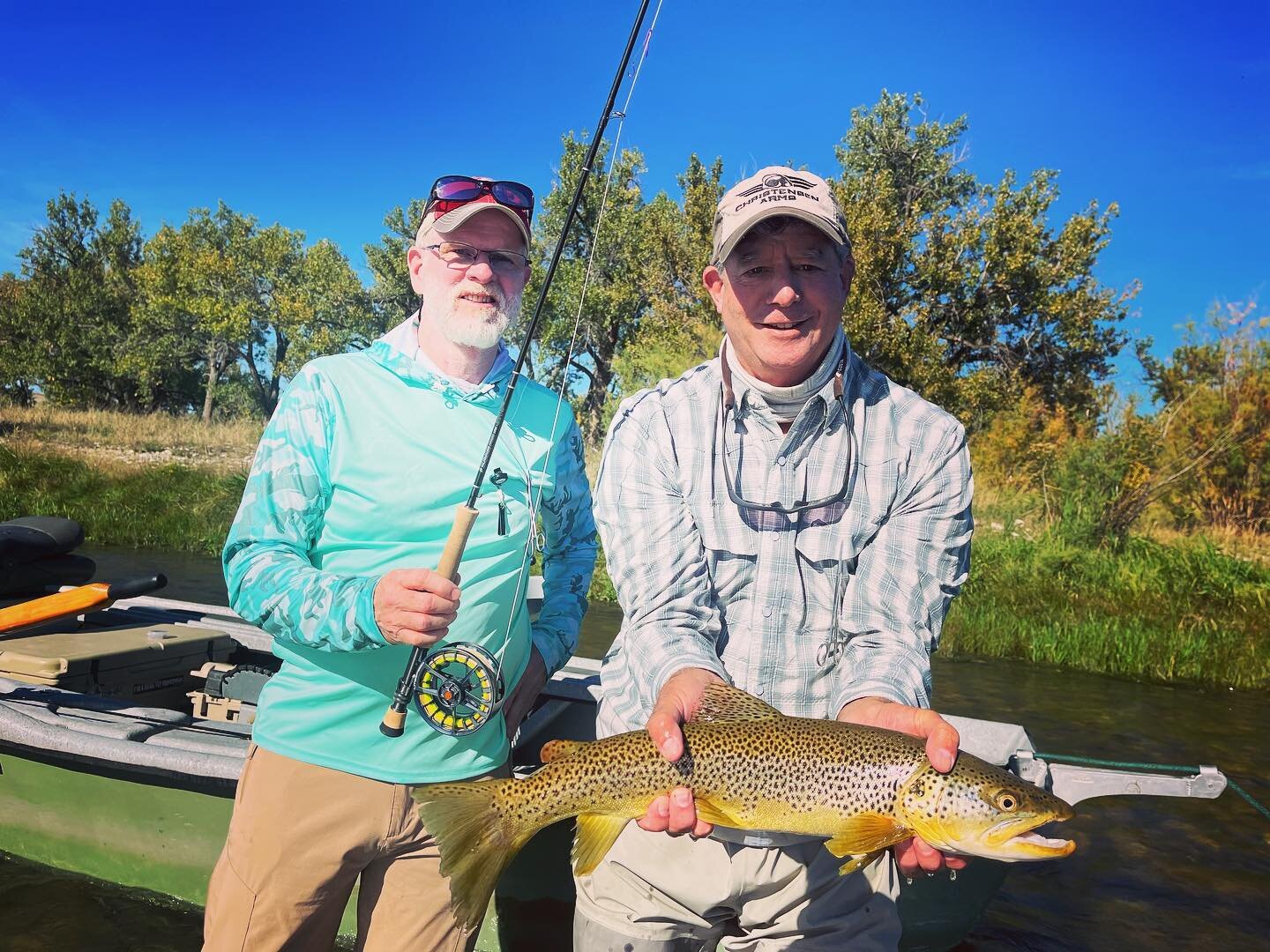 The boys are back for some nice fall weather. #stephensmithfly @bighorntroutshop