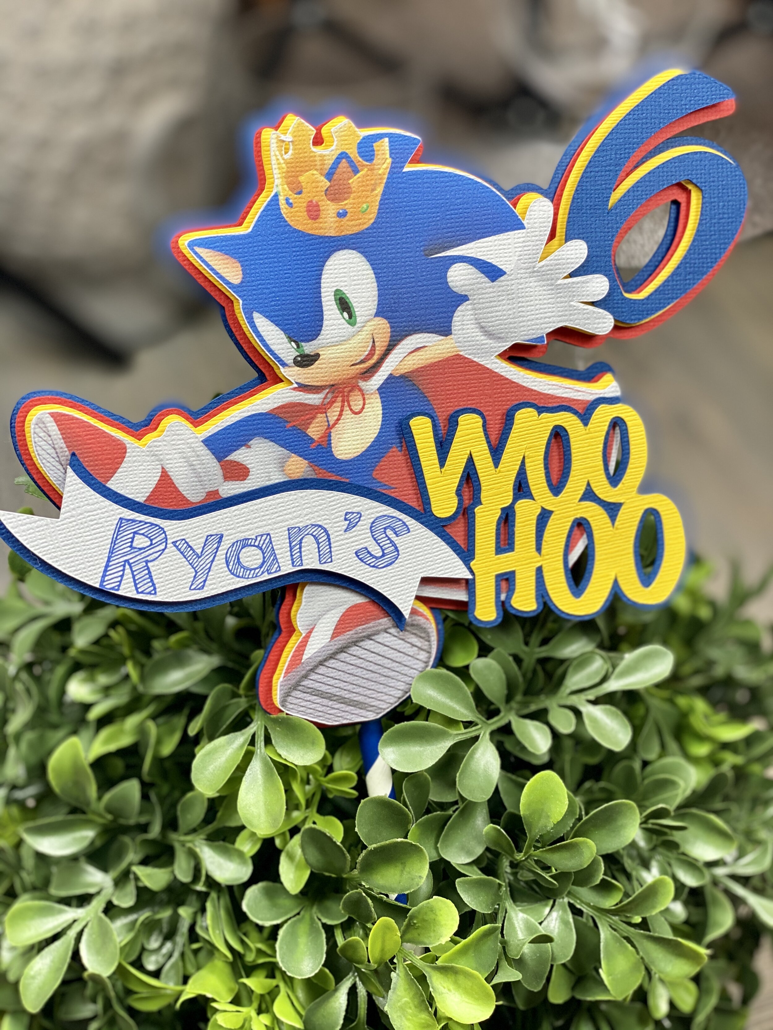 Sonic Cake Topper / Birthday Sonic / Sonic Birthday Party/ 