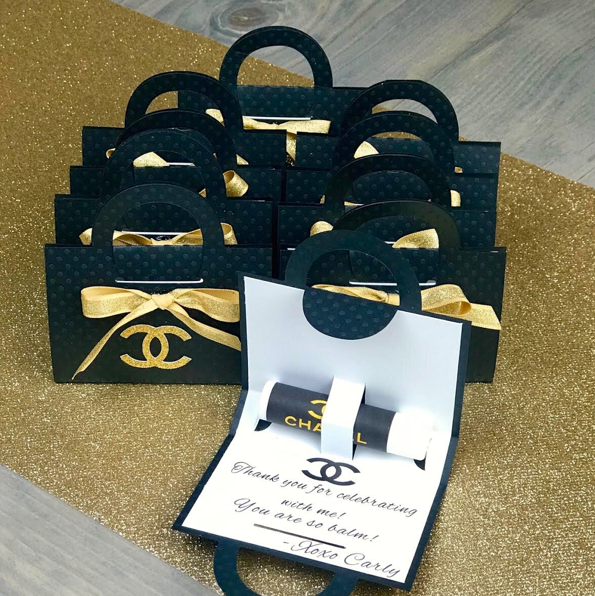 Chanel Lip balm Favors Gold - Black — Luxury Party Items