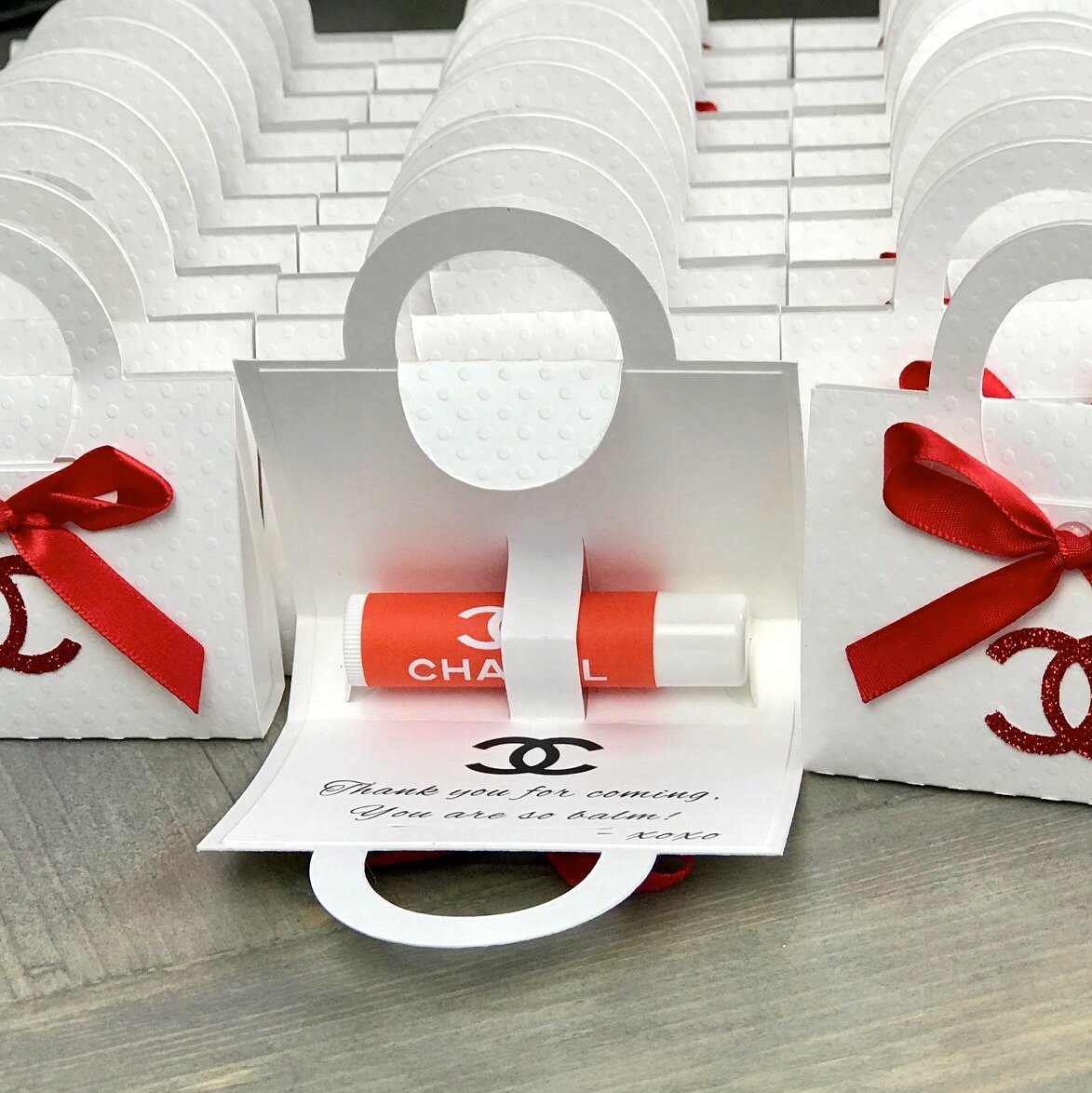 Chanel Lip balm Favors Red - White — Luxury Party Items