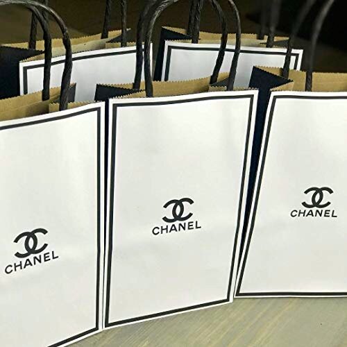 chanel white shopping bags