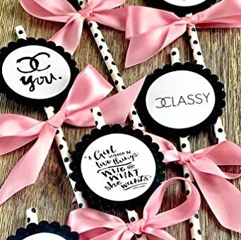 Chanel Pink Inspired Cupcake Dessert toppers set of 10 — Luxury Party Items