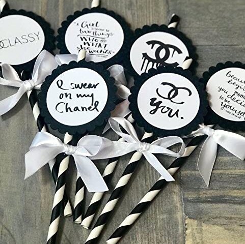 Chanel White Inspired Cupcake Dessert toppers Set of 10 — Luxury