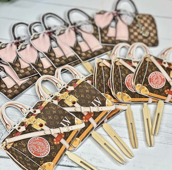 LV Purses Inspired Cupcake Dessert toppers Set of 12 — Luxury Party Items