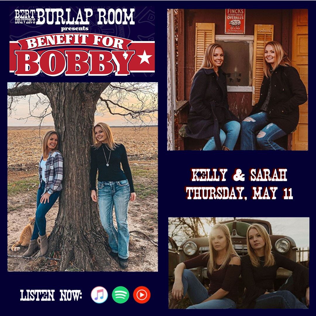 👭 Twin sisters and musicians @kellysarahmusic are headed to the Burlap Room this Thursday, 5/11, for our Benefit for Bobby! 👉 Their incredible journey began in 2020, after leaving Illinois and moving to Nashville, TN, in the midst of the pandemic. 