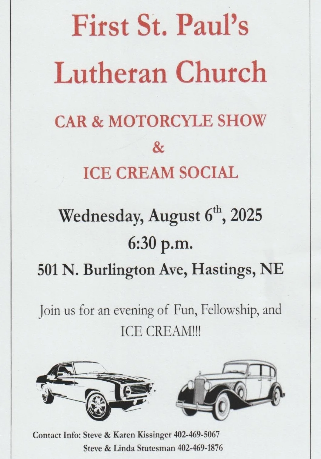 First St. Paul's Lutheran Church Ice Cream Social - Hastings, NE