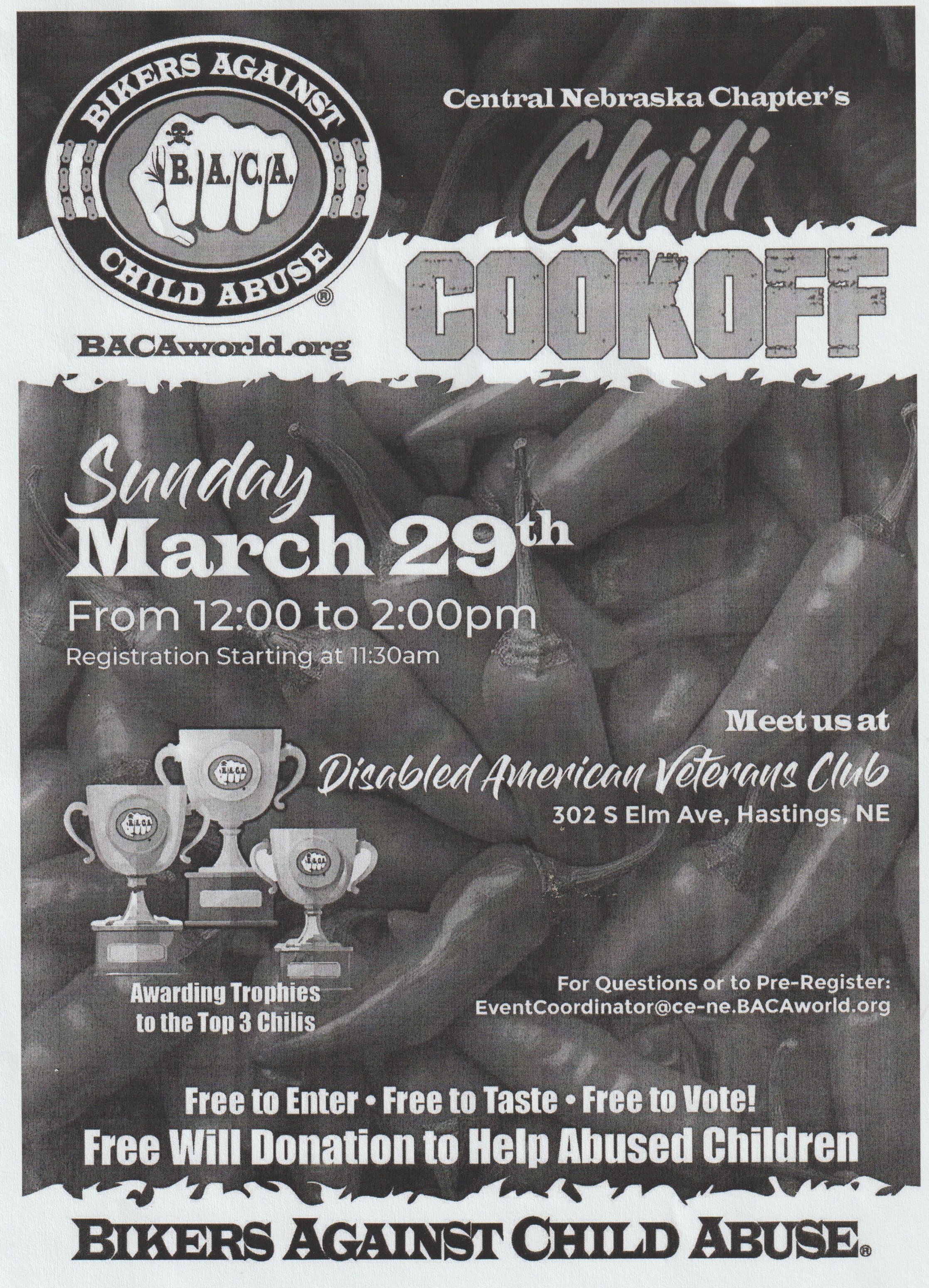 B.A.C.A ( Cent. NE Chapter ) CHILI COOK OFF