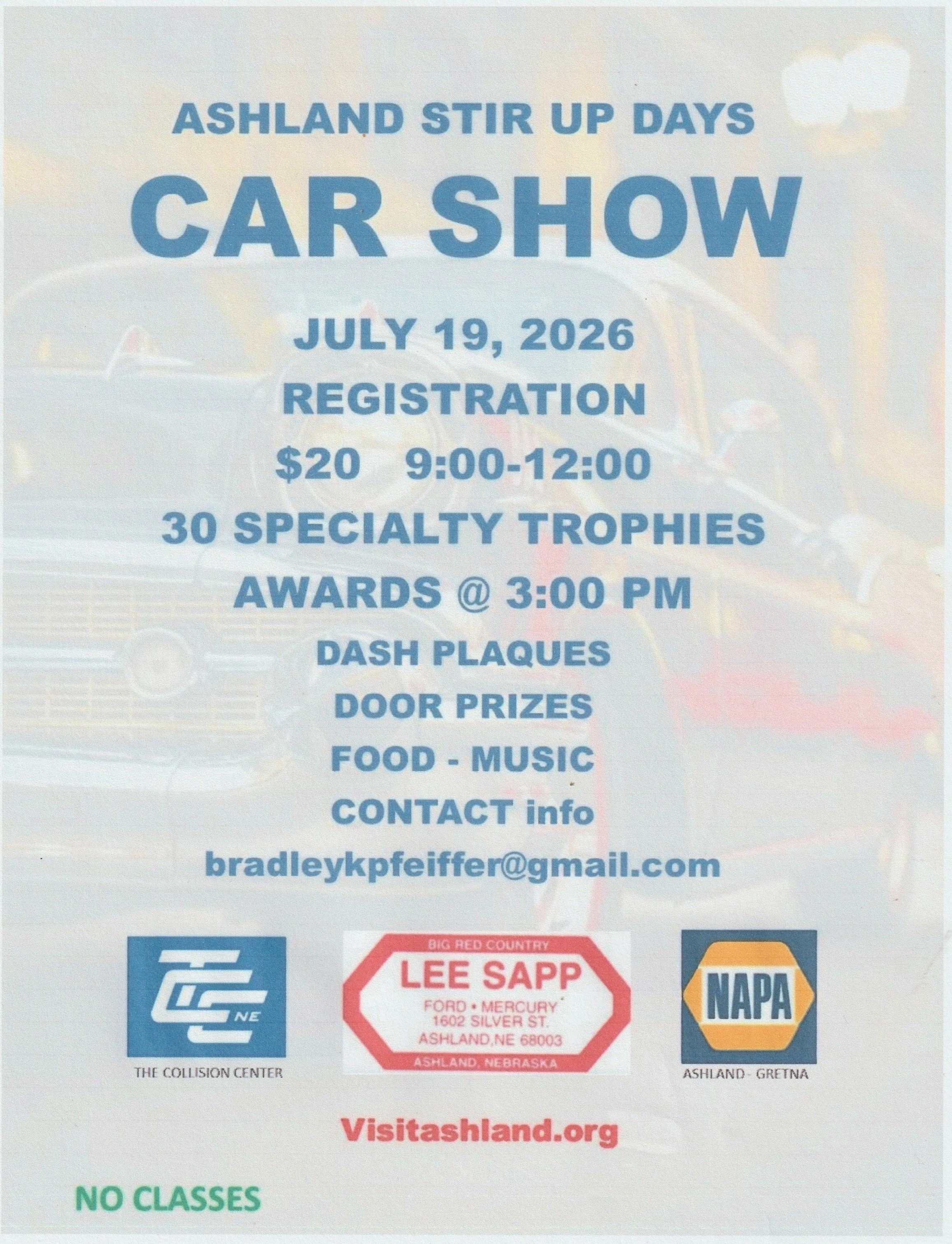 Ashland, NE - Stir Up Days - Car Show