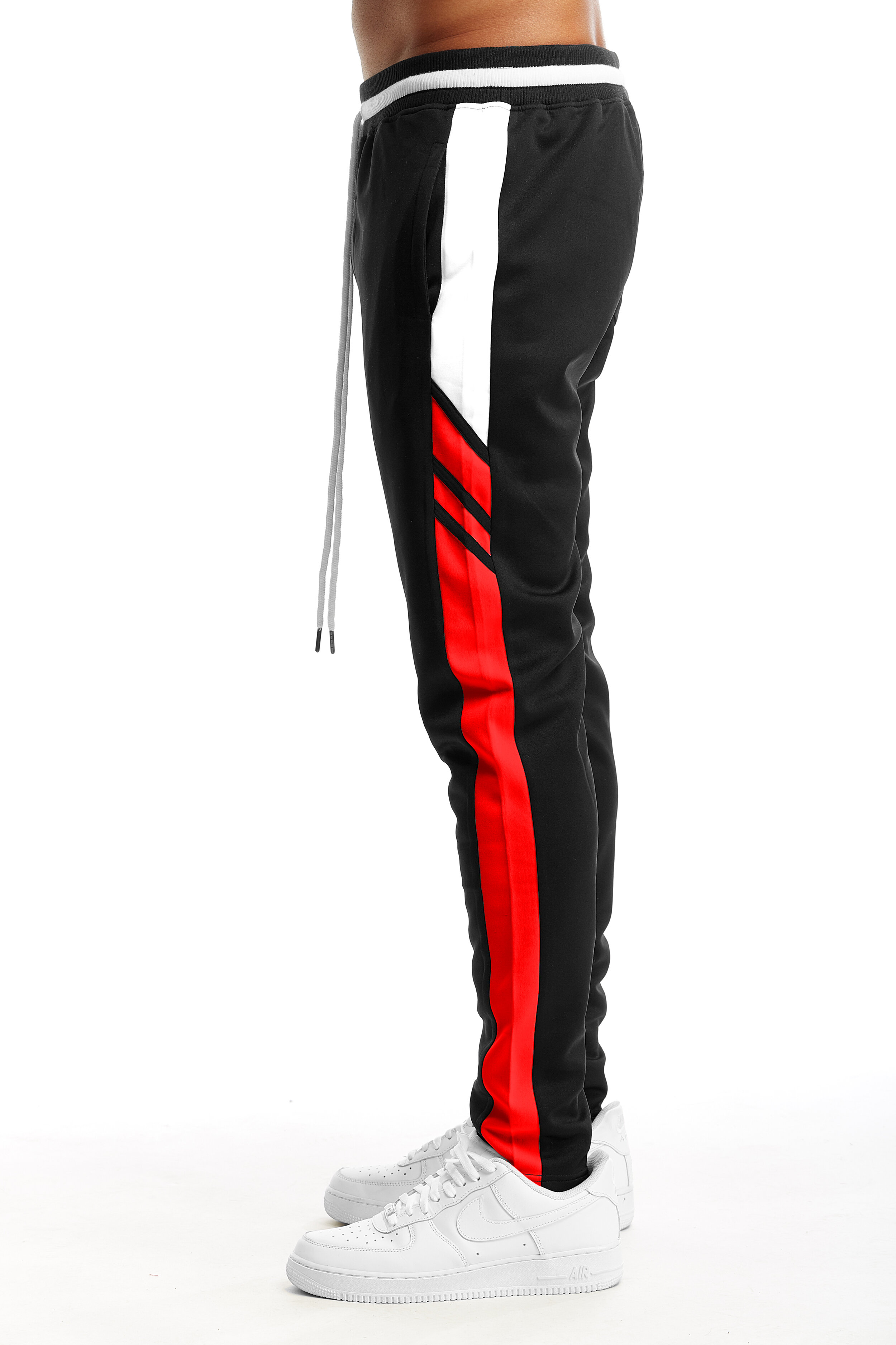 BLEECKER and MERCER BP0591 SLIM FIT TRACK PANTS with DIAGONAL SIDE 