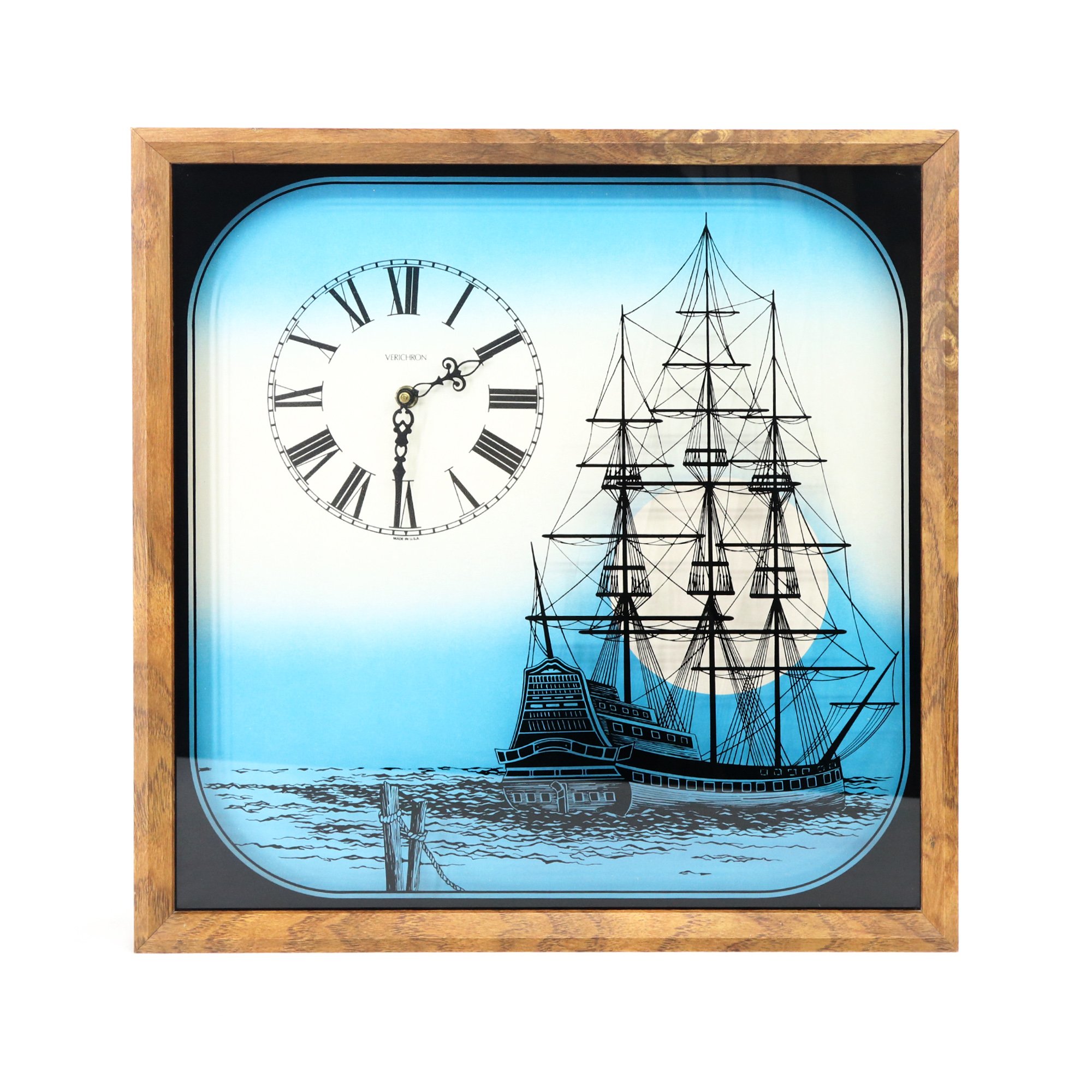 vintage Verichron 3D dimensional sailing ship wall clock  (1).jpg