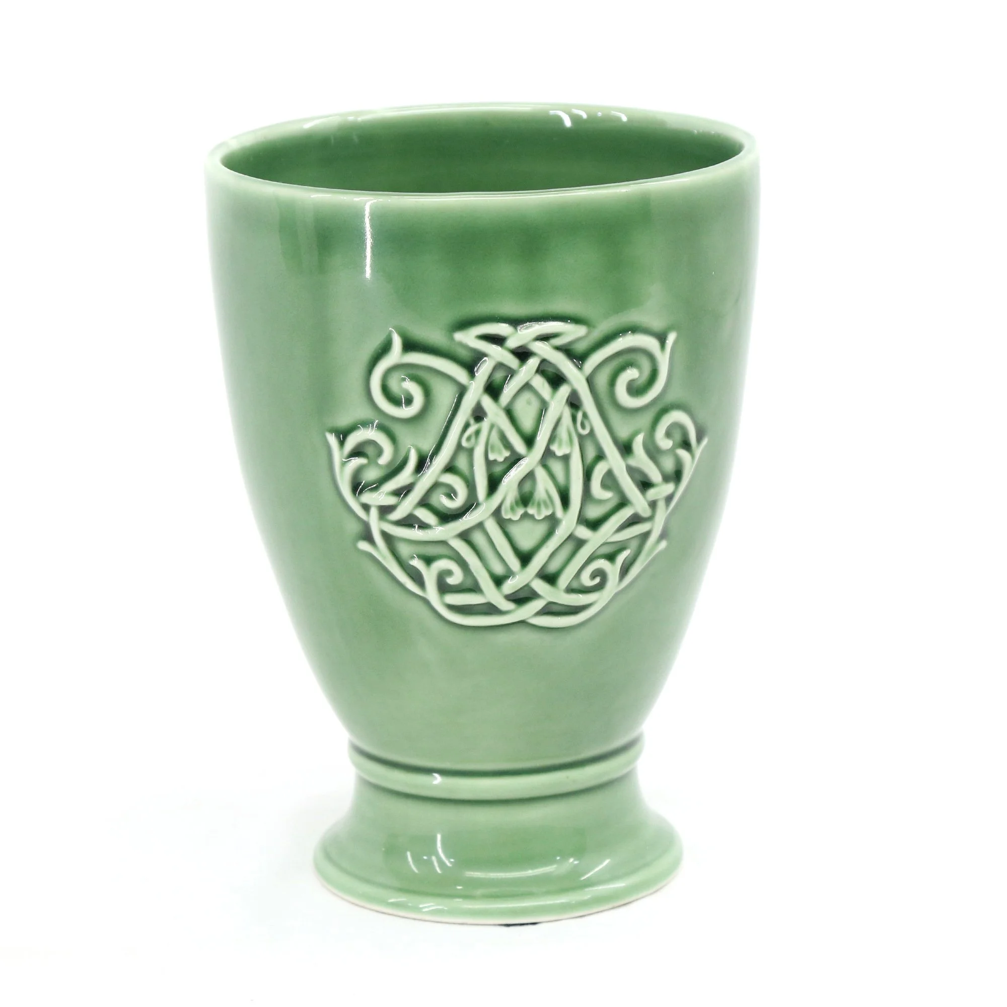 Green Celtic Vase Sage Decorative Irish Inspired Home Decor  (1).jpg
