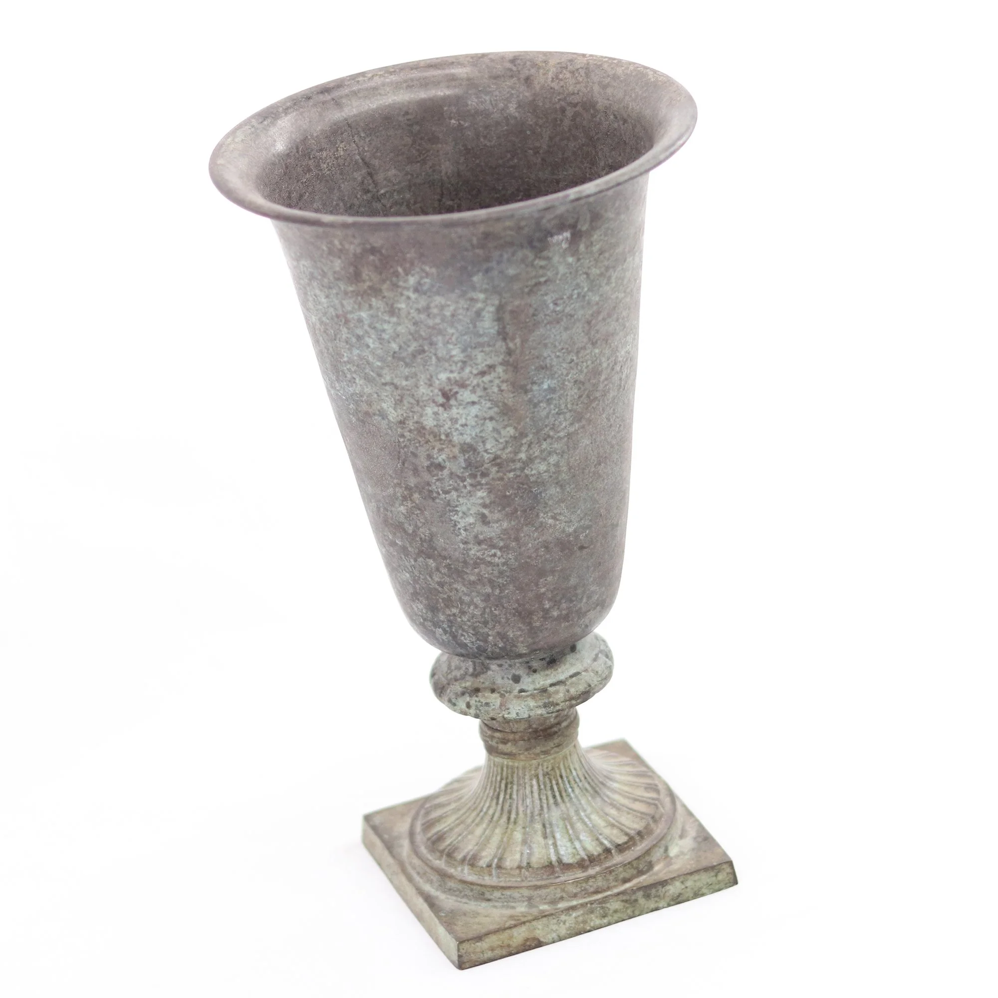 Tall Metal Urn Vessel • French Country Rustic Home Accent (5).jpg
