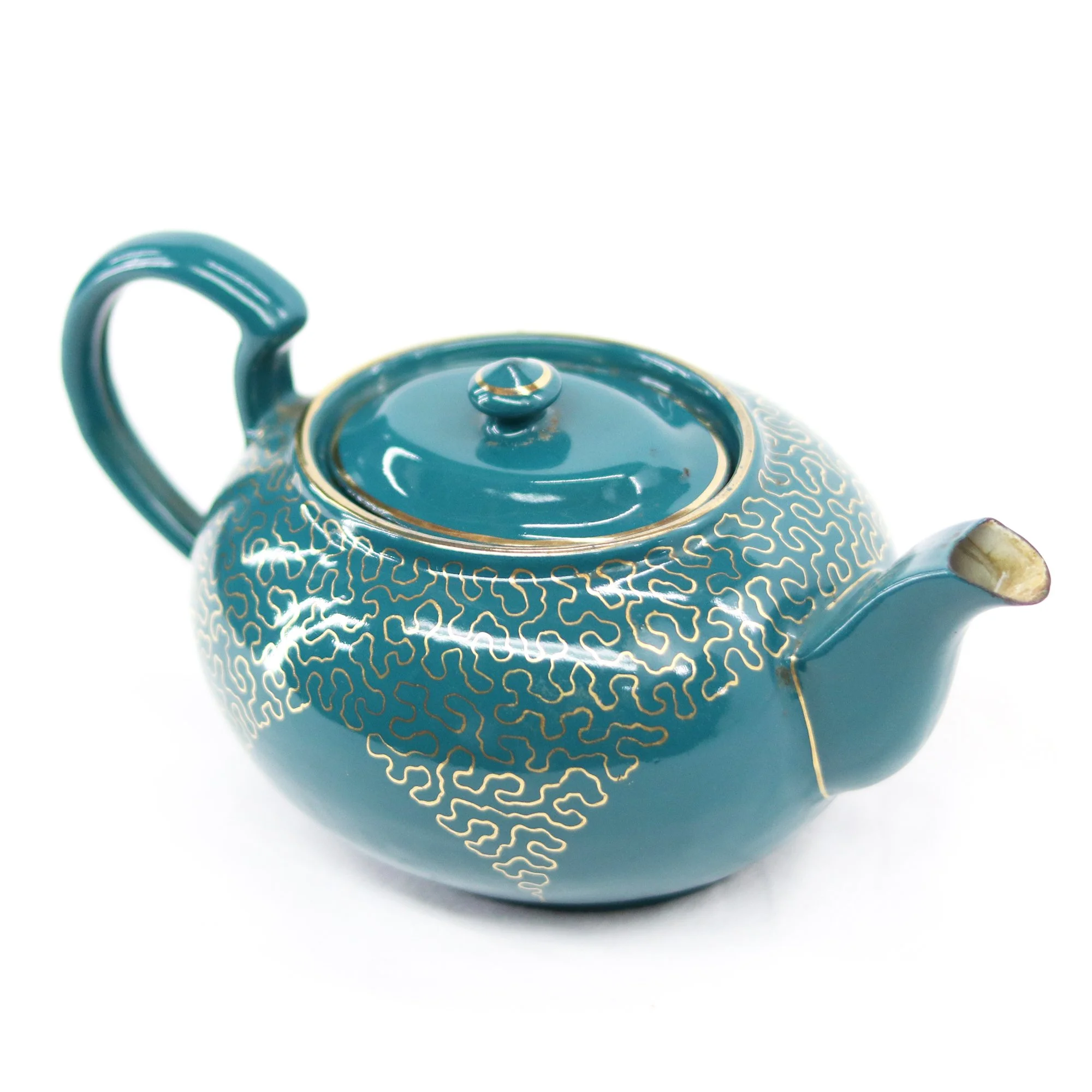 Vintage German Metal Teapot • Rustic European Cottage Decor • Antique Tea Pot Shelf Accent (13).jpg