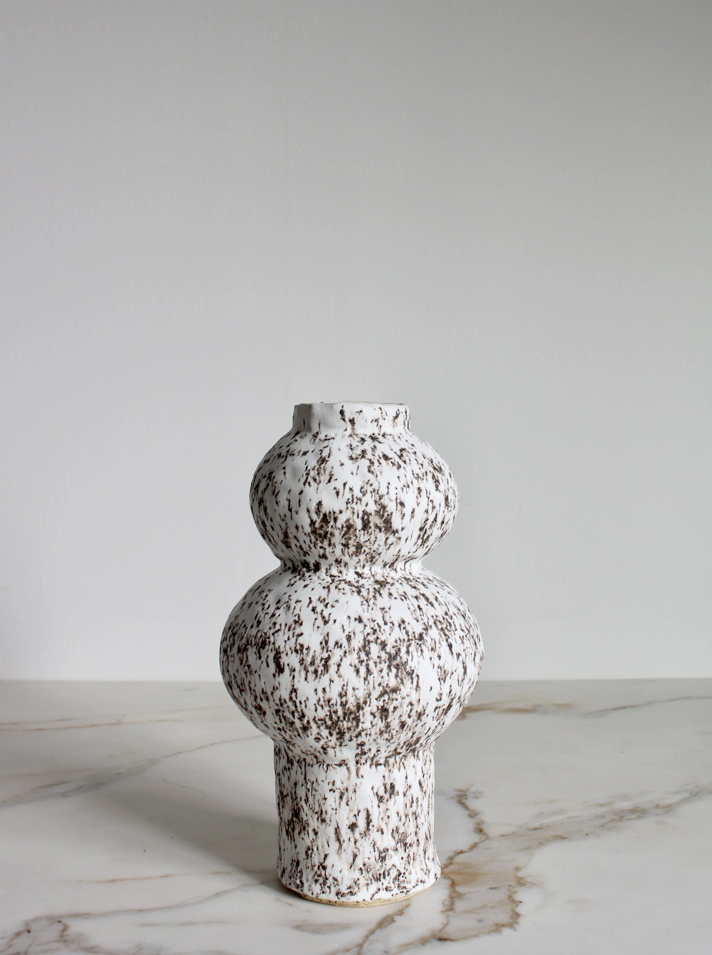 Speckled White Double Sphere Stack