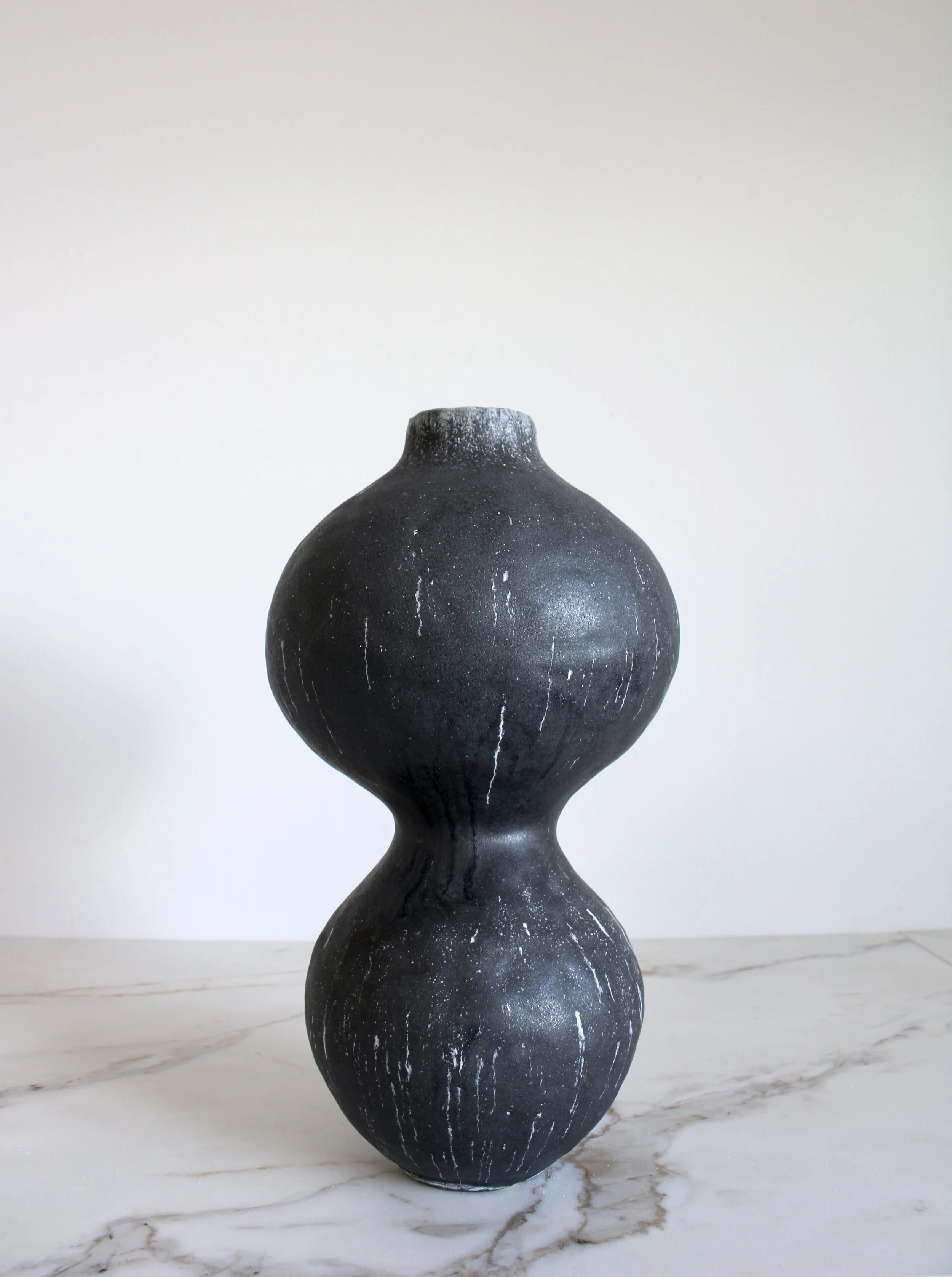 Speckled Black Double Sphere Bottle