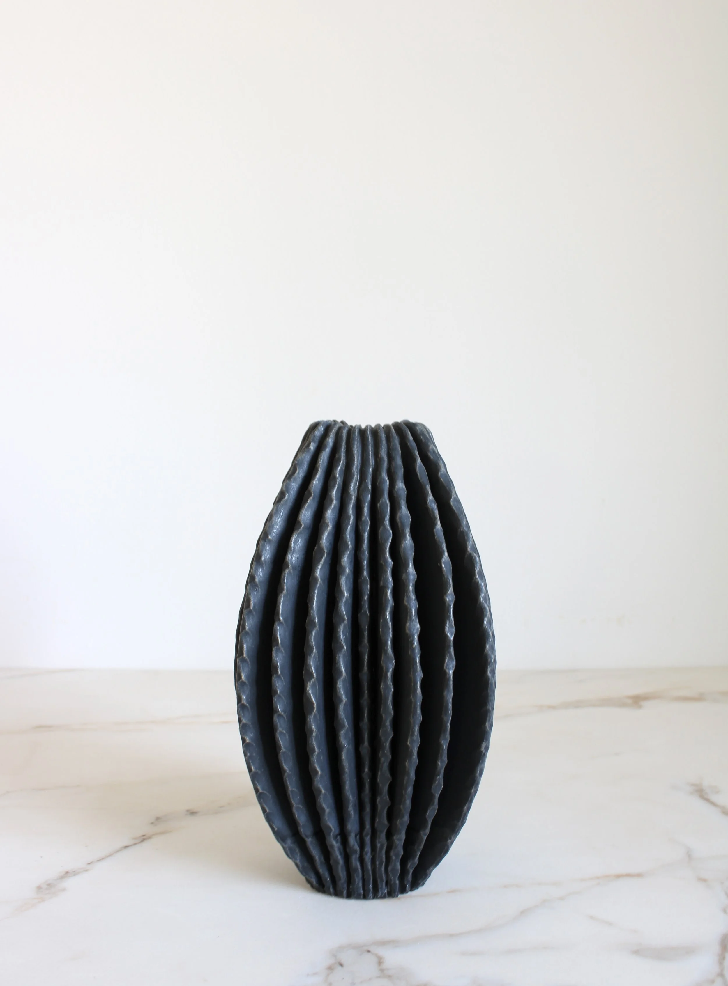 Radial Oval Vessel in Coal Black