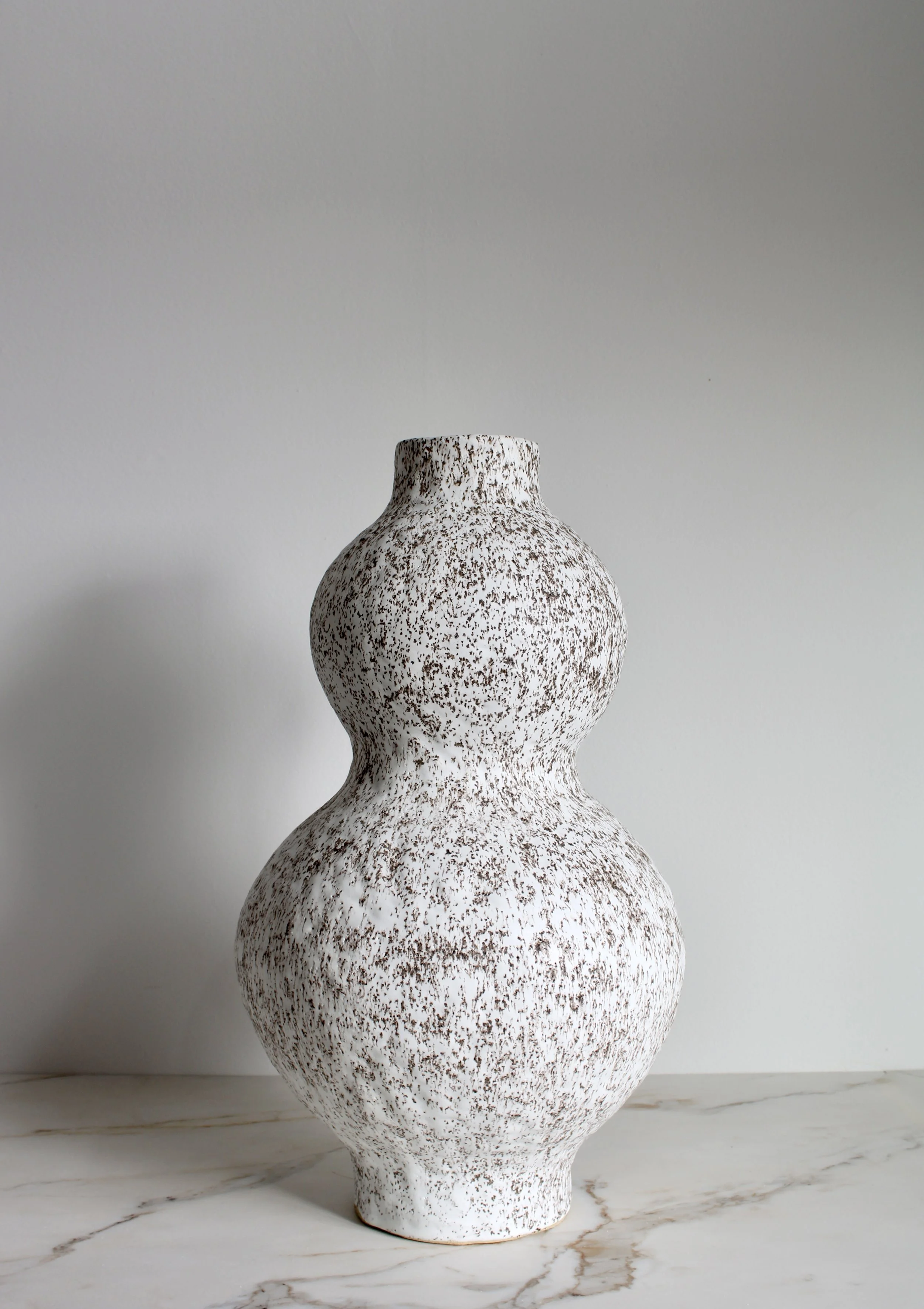 Speckled White Double Sphere Large