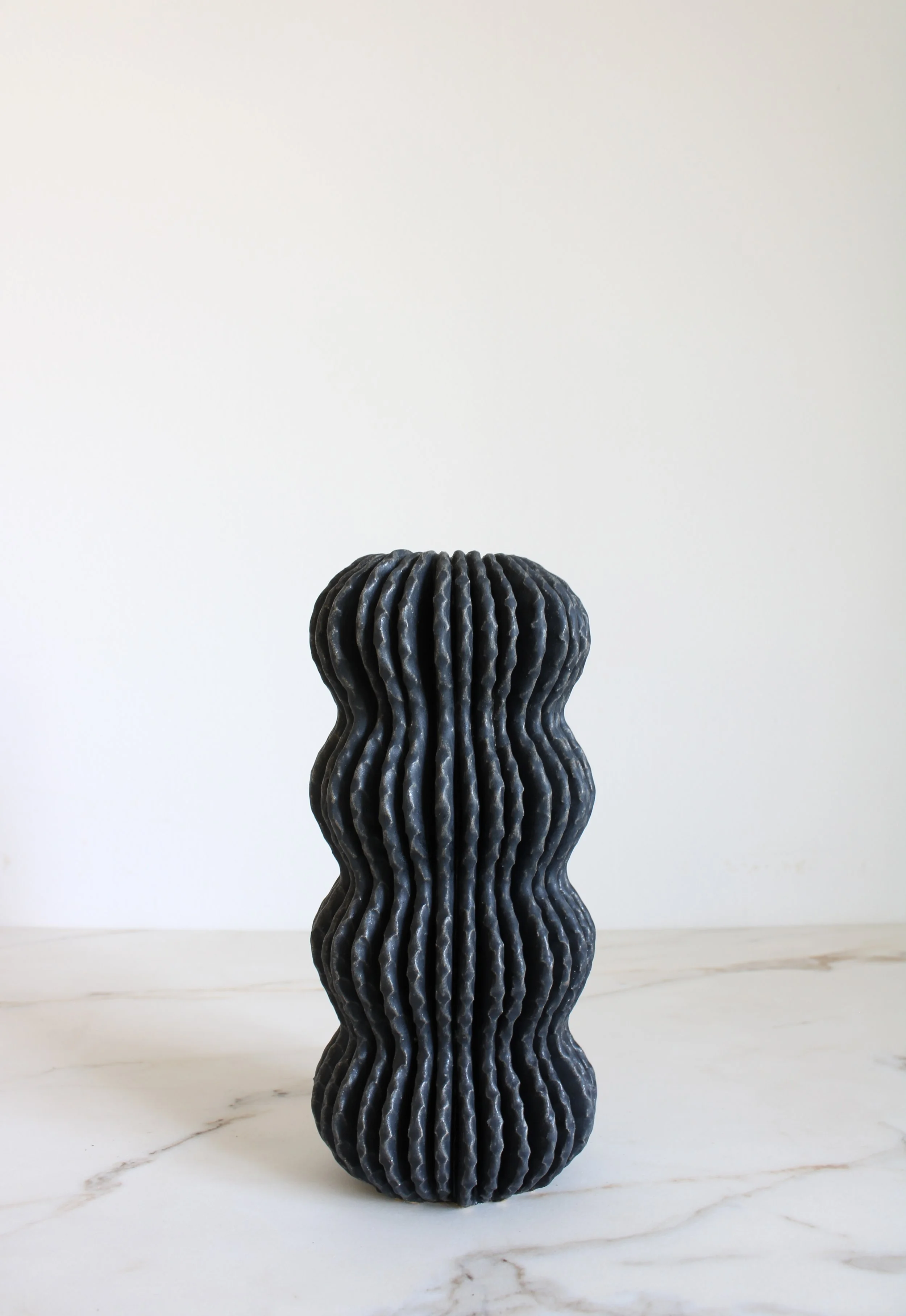 Radial Wave Vessel in Coal Black