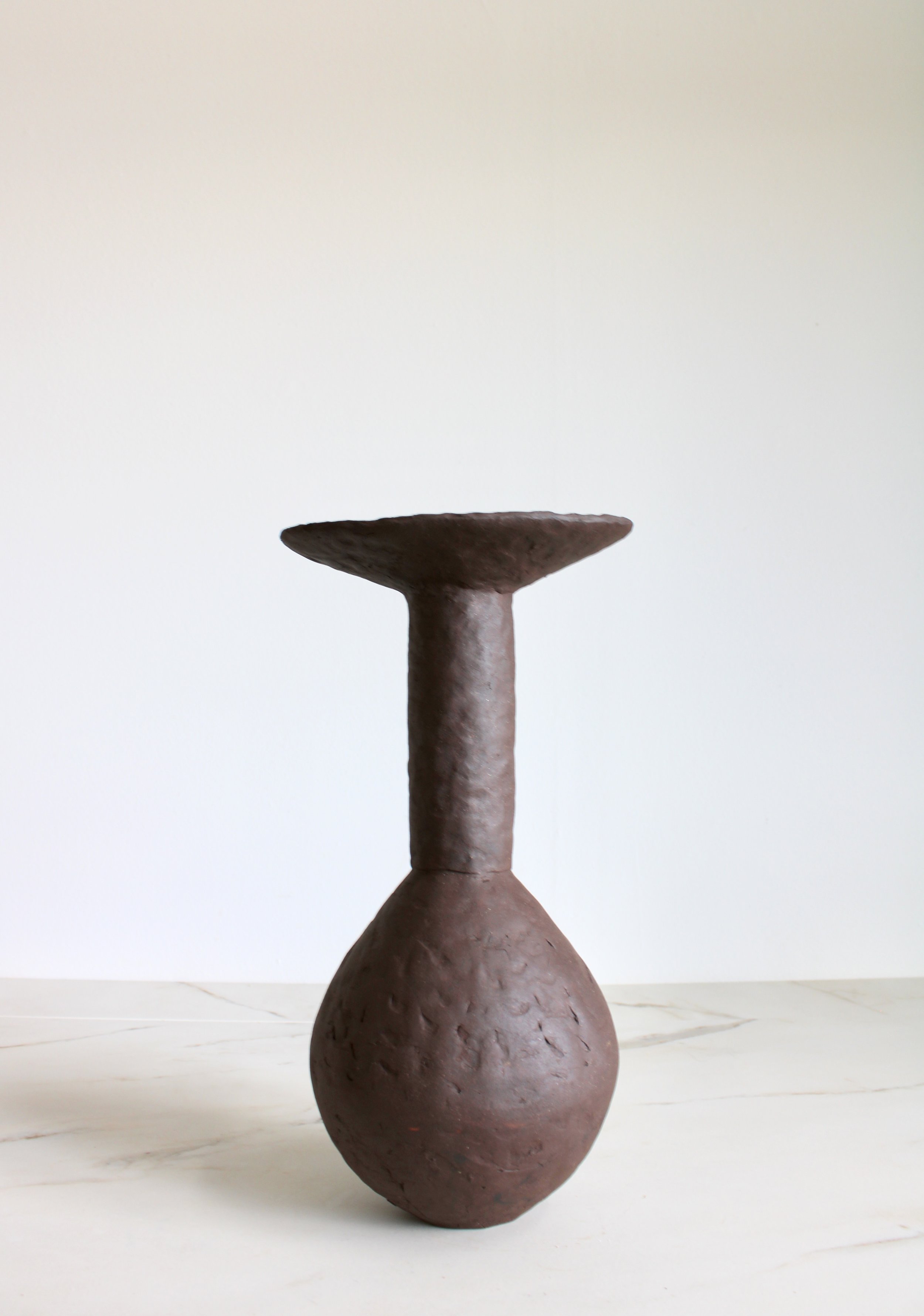 Brown Stoneware with Funnel