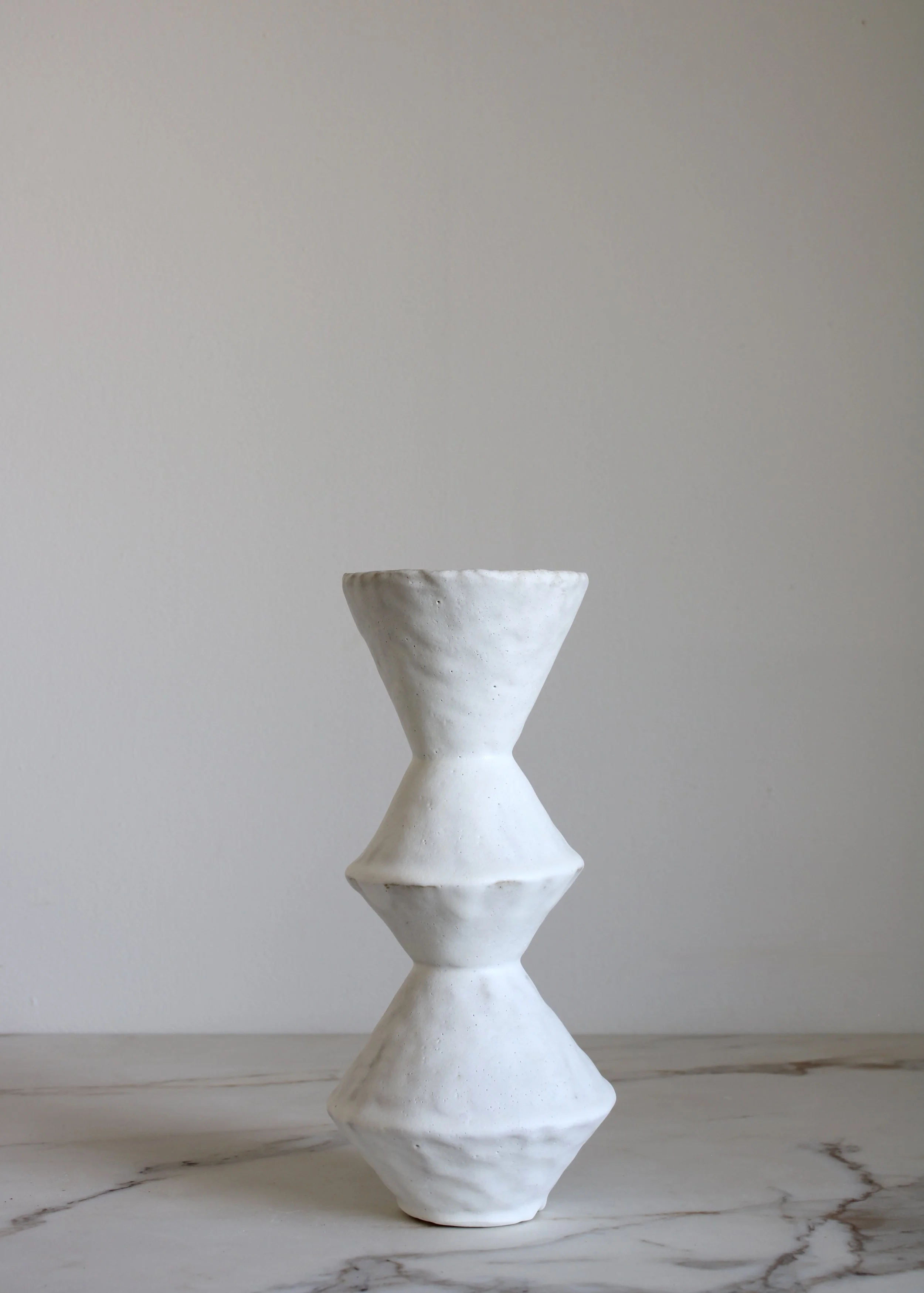 Zig Zag Vessel in Matte White 3