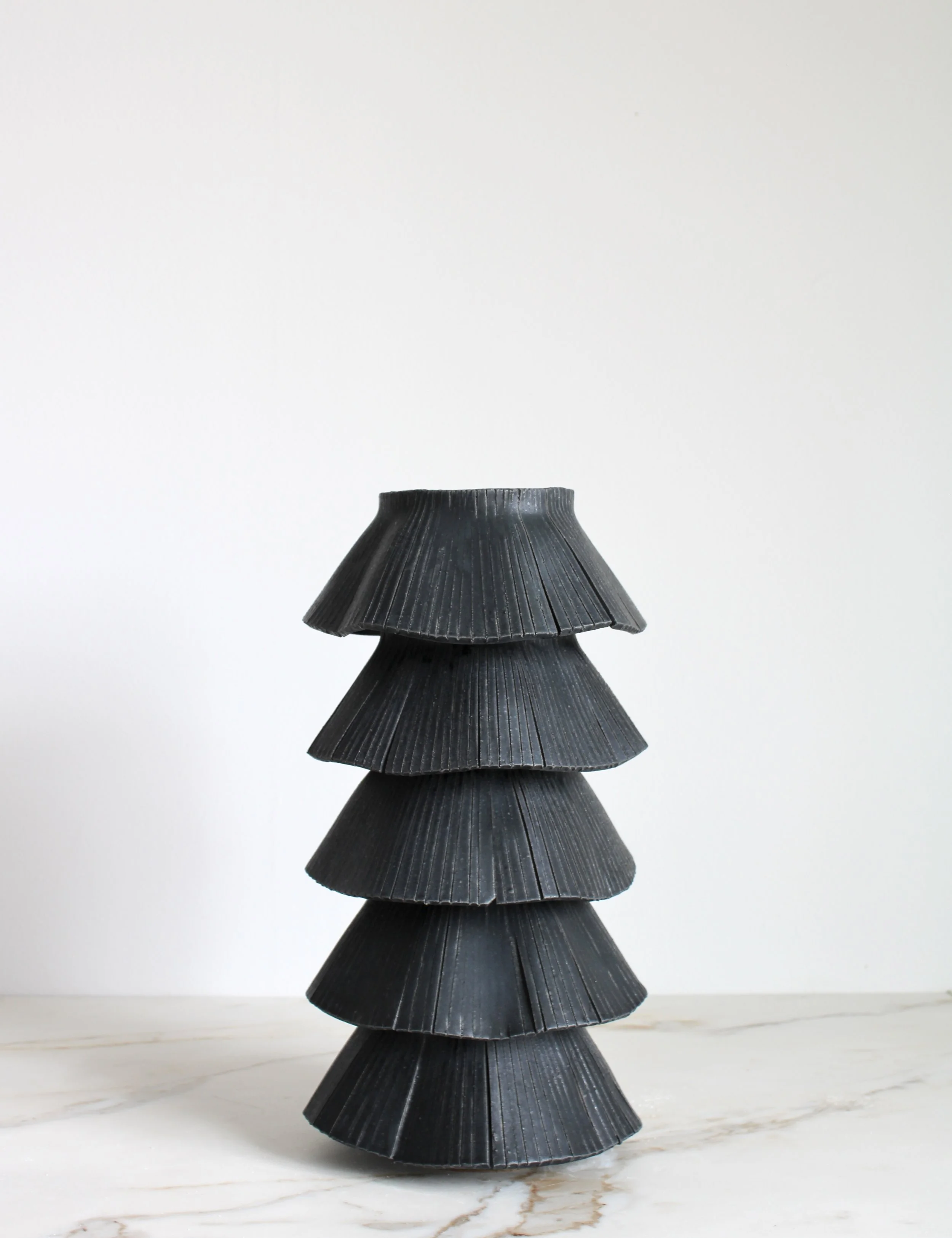 Coal Black Fringe Vase 2