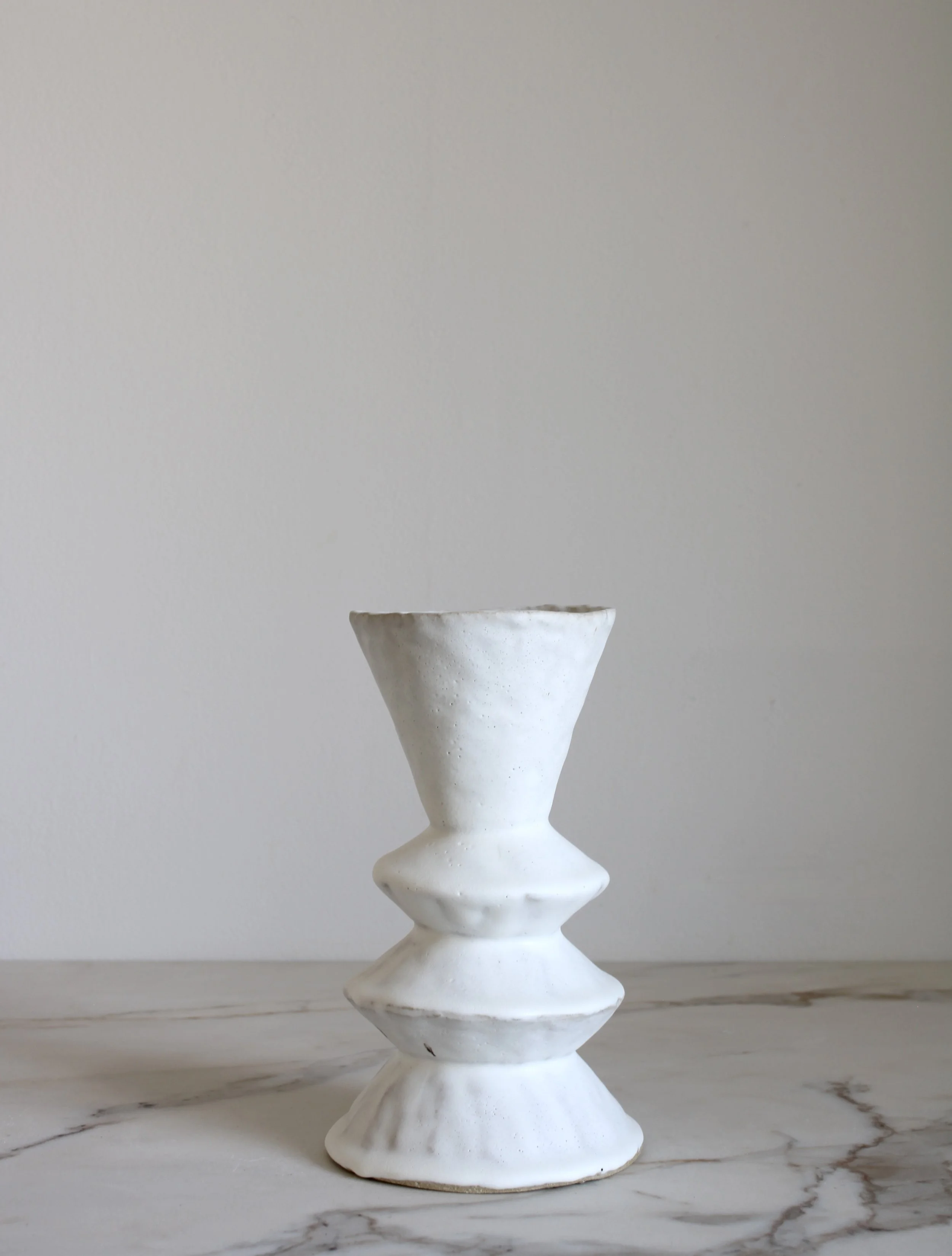 Zig Zag Vessel in Matte White 2