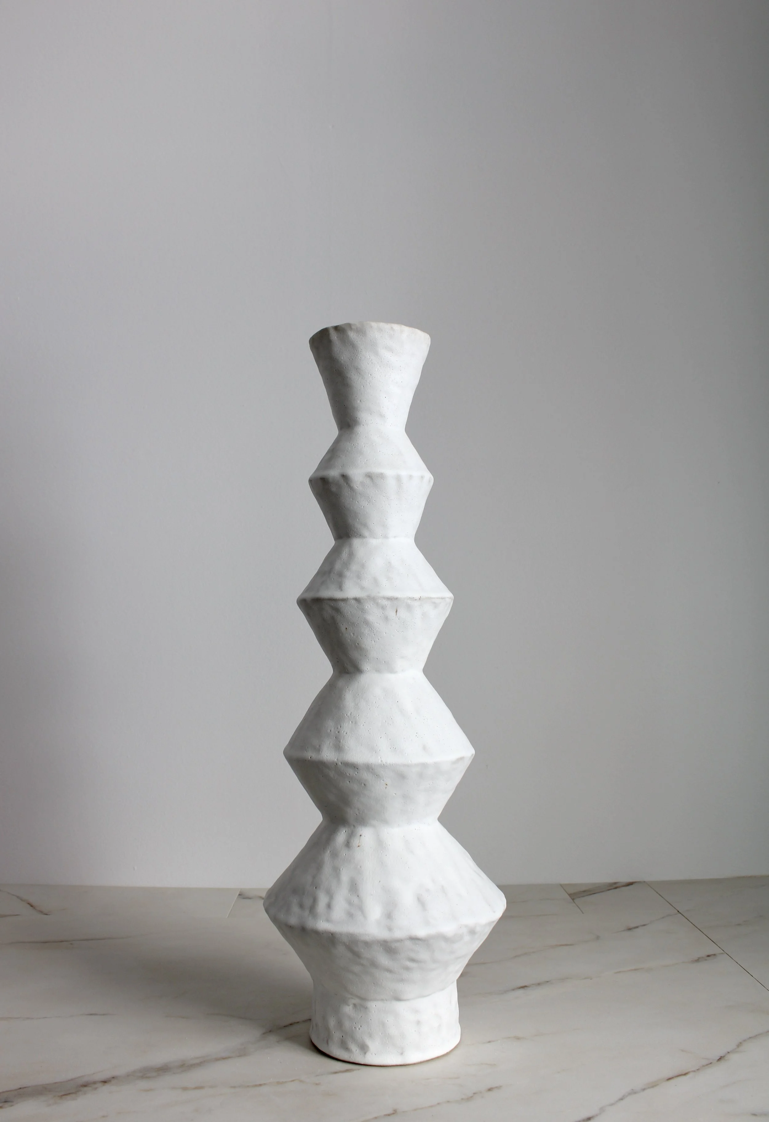 Matte White Diamond Stack Zig Zag