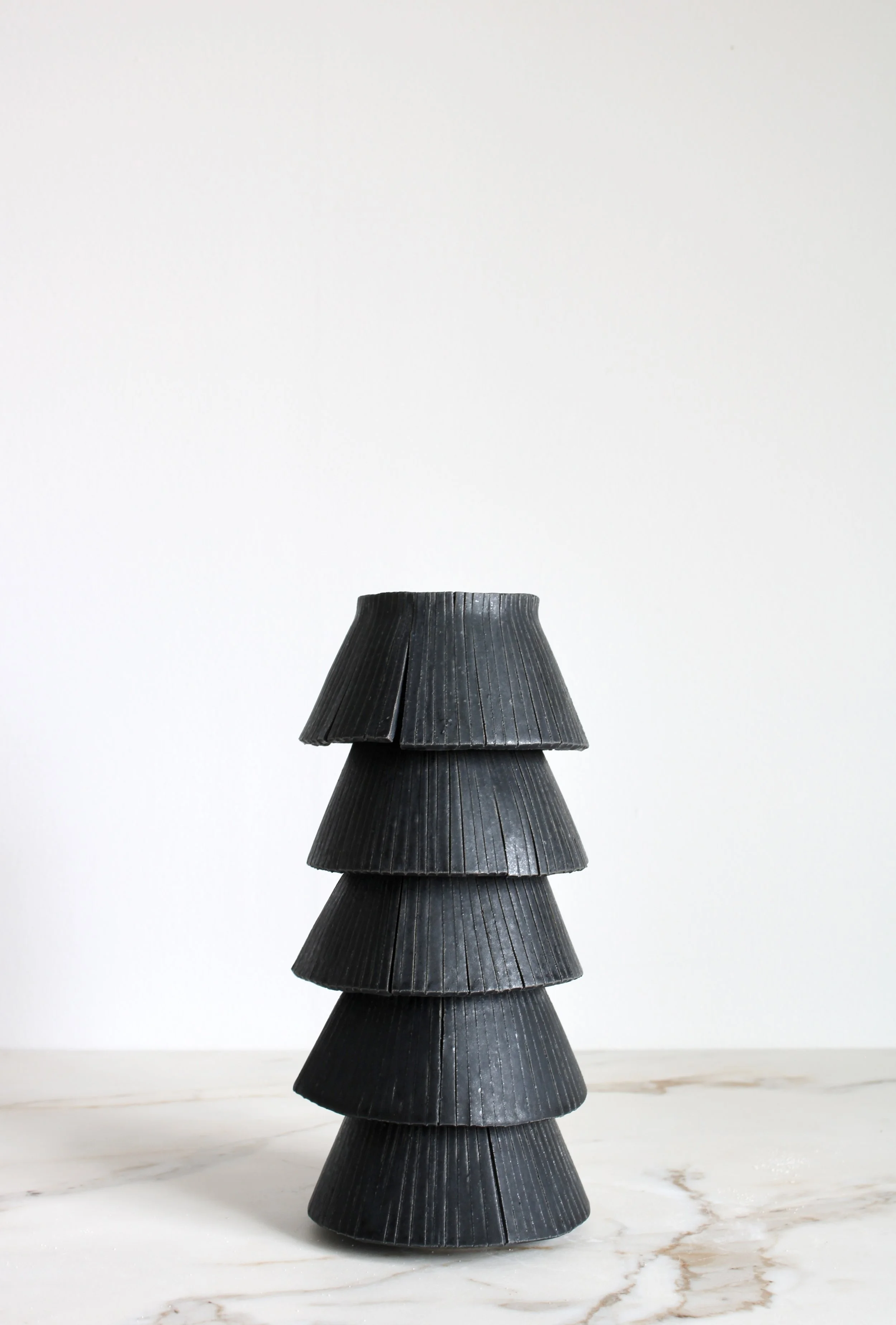 Coal Black Fringe Vase 1