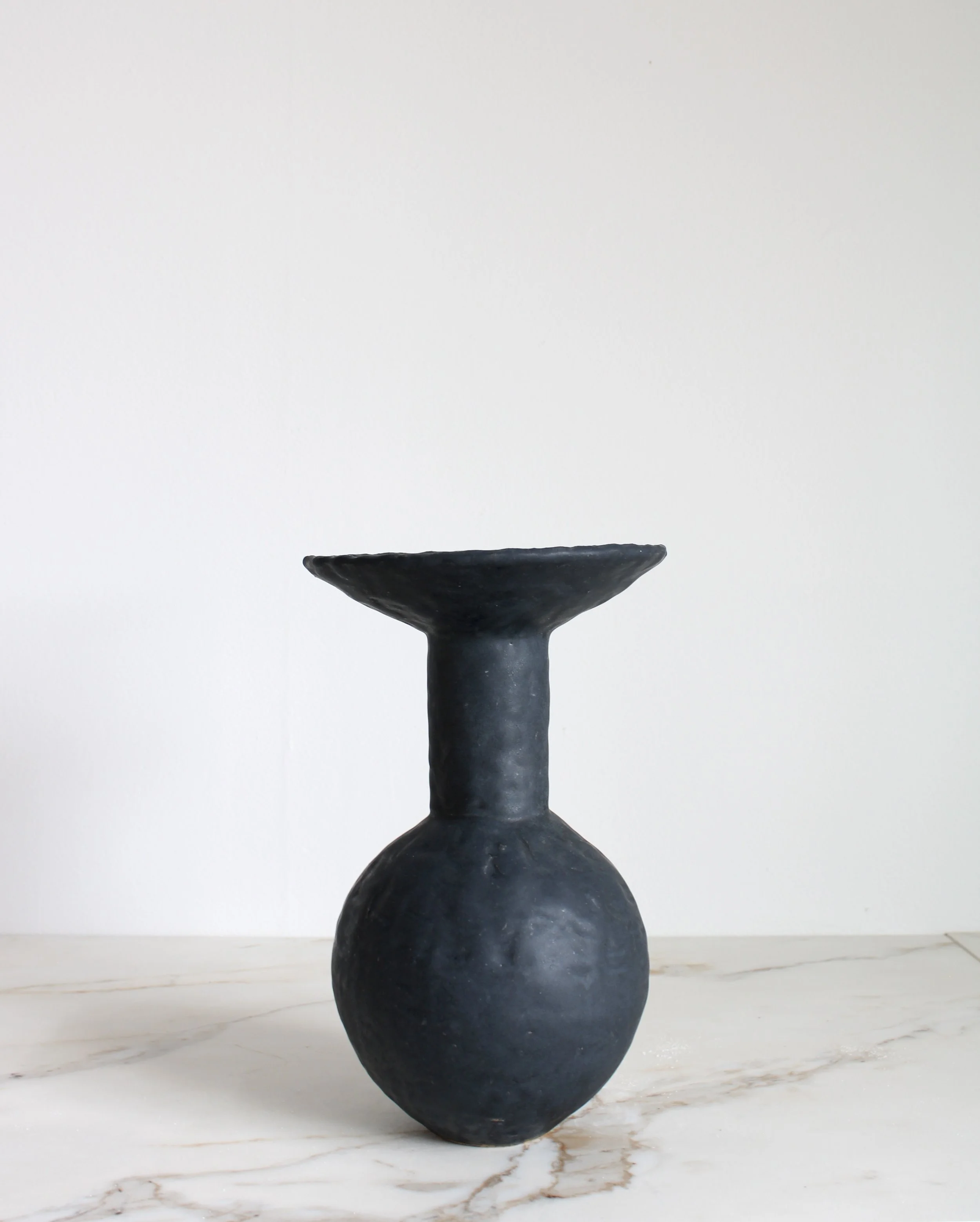 Coal Black Sphere with Funnel