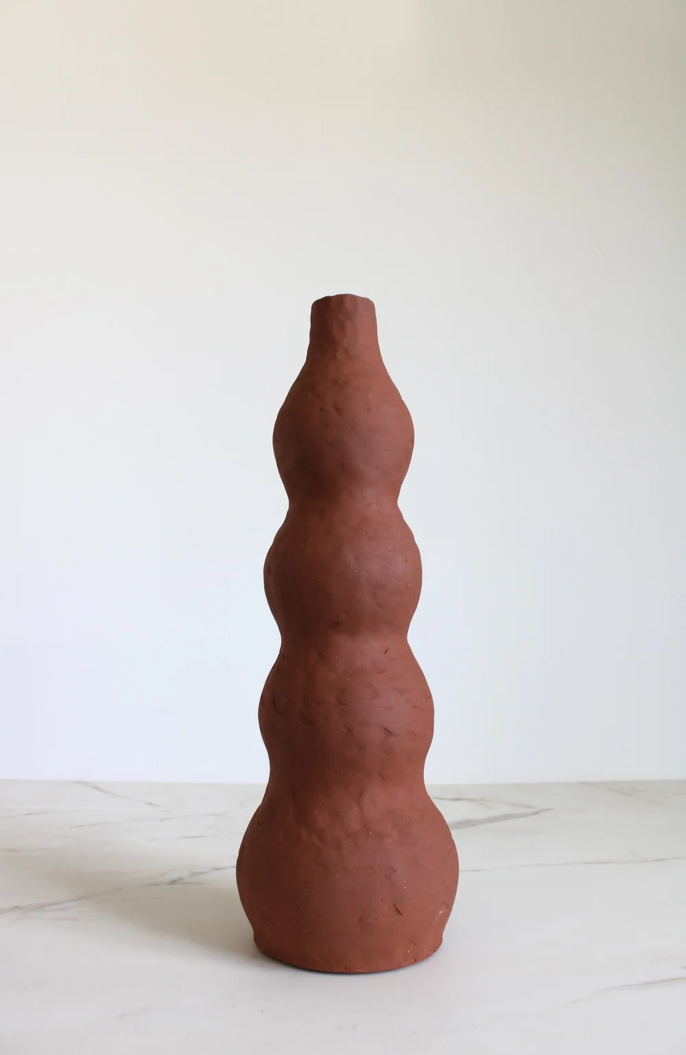 Red Stoneware Curvey Bottle — GISELLE HICKS