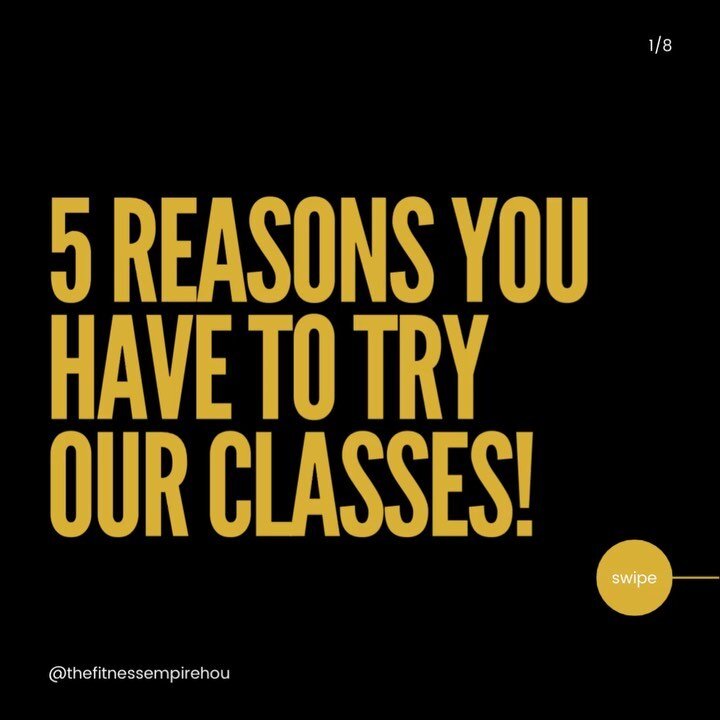 Looking 👀 for a fitness experience that offers more? 

Here are ✋5 reasons why you should try our fitness classes. 

Swift Left ⬅️
.
.
#FitnessMotivation #FitnessStudio #HoustonFitness #HoustonTX #Houston #Houstongym #FitnessWearables #HealthyLiving