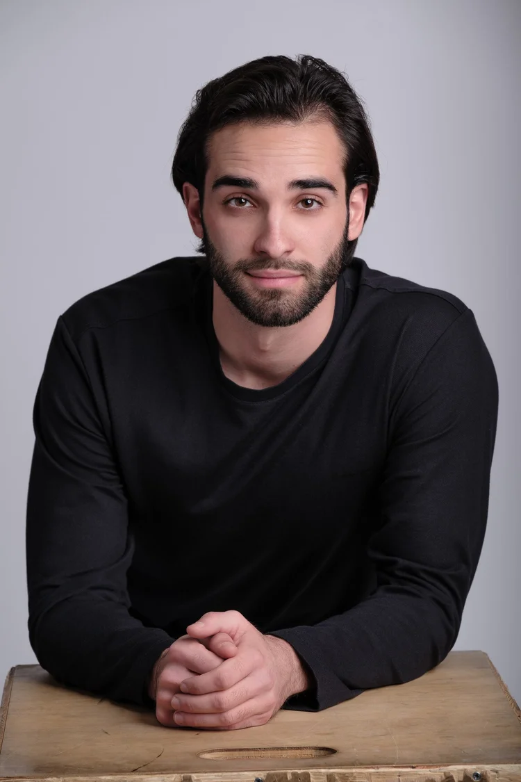 Men's seated portrait, studio digital