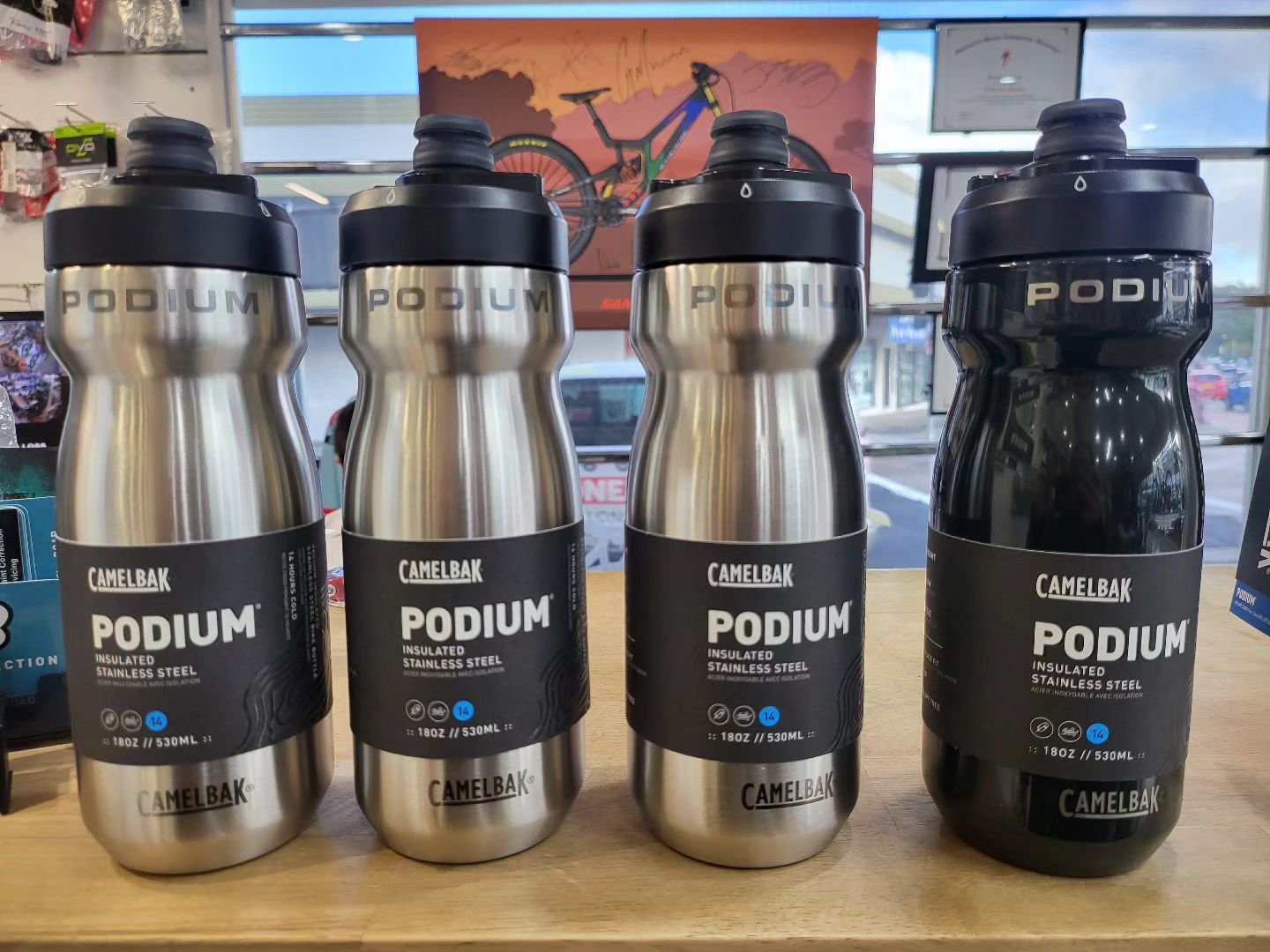 New in Store CAMELBAK 🔥
PODIUM INSULATED STEEL BOTTLE
Tough enough to tackle any ride, our Podium&reg; Steel is built for life on and off the road. Made from premium 18/8 stainless steel, this sleek bottle combines rugged durability with a streamlin