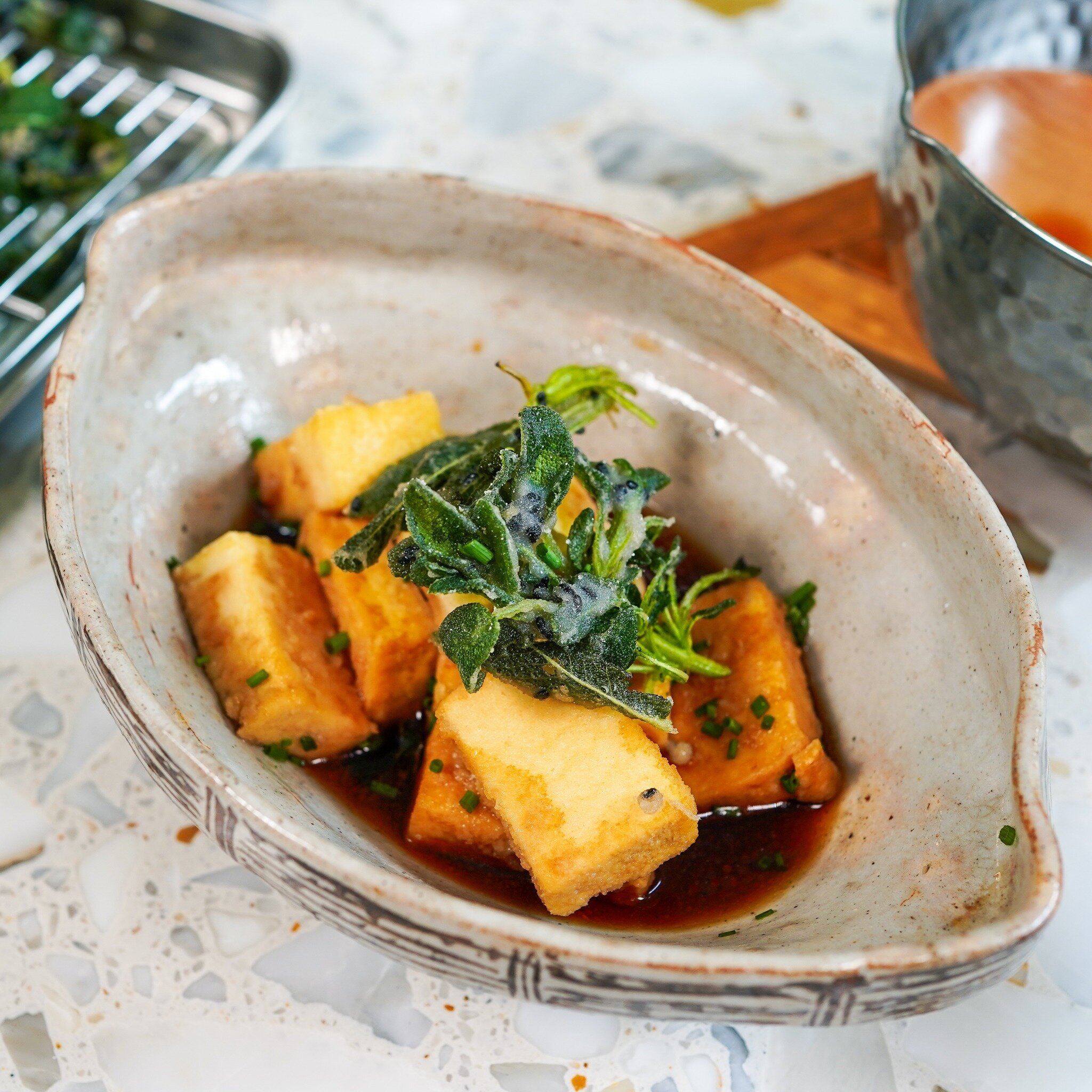 Agedashi Tofu with Fried Sage Recipe

A classic Japanese dish, with my own sage leaf twist!

A dish to make this Easter as a tasty side, with that miso lamb perhaps?

The sauce is based on a katsuo dashi, check out my earlier reel, showing how to mak